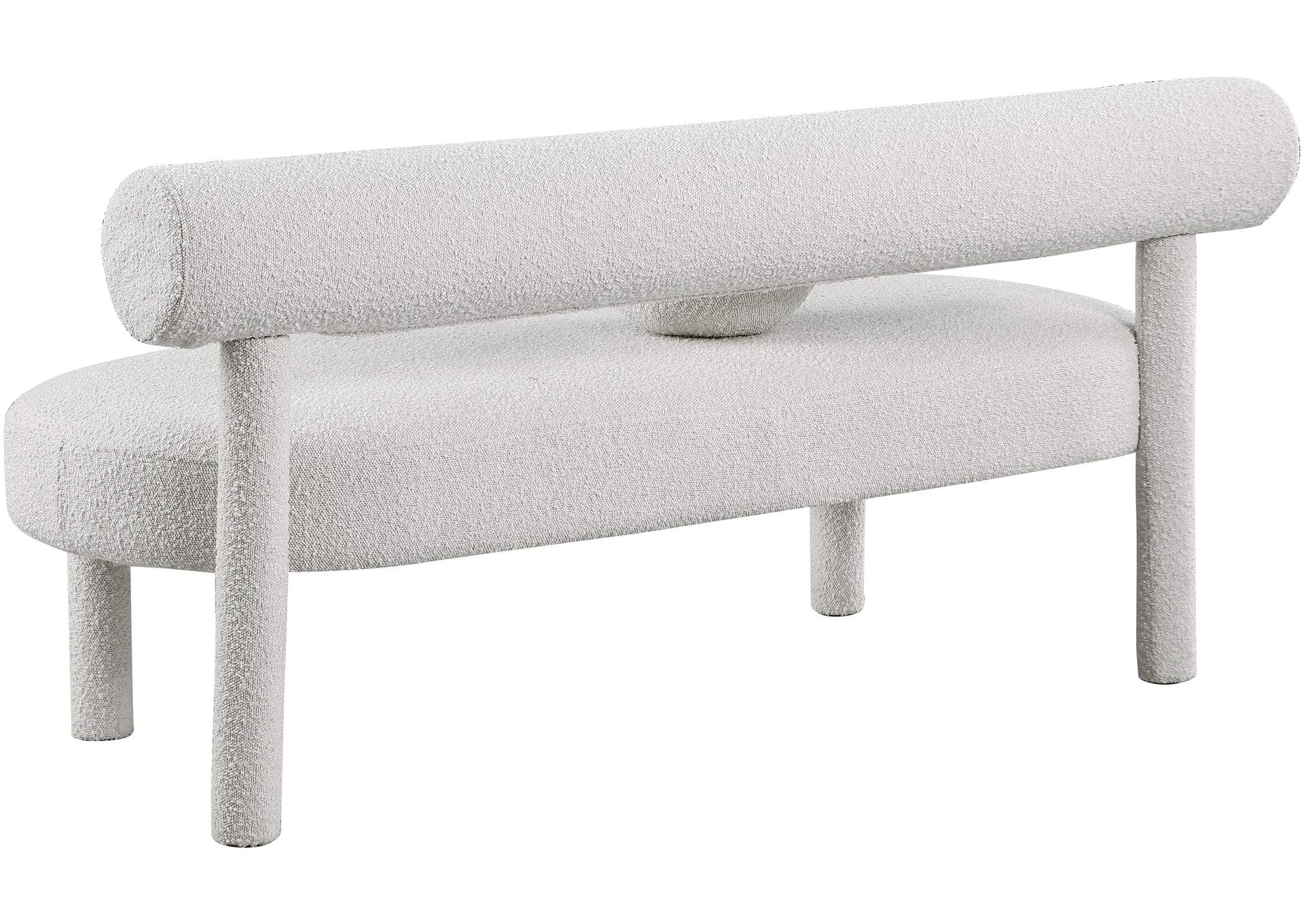 Parlor Cream Boucle Fabric Bench,Meridian Furniture