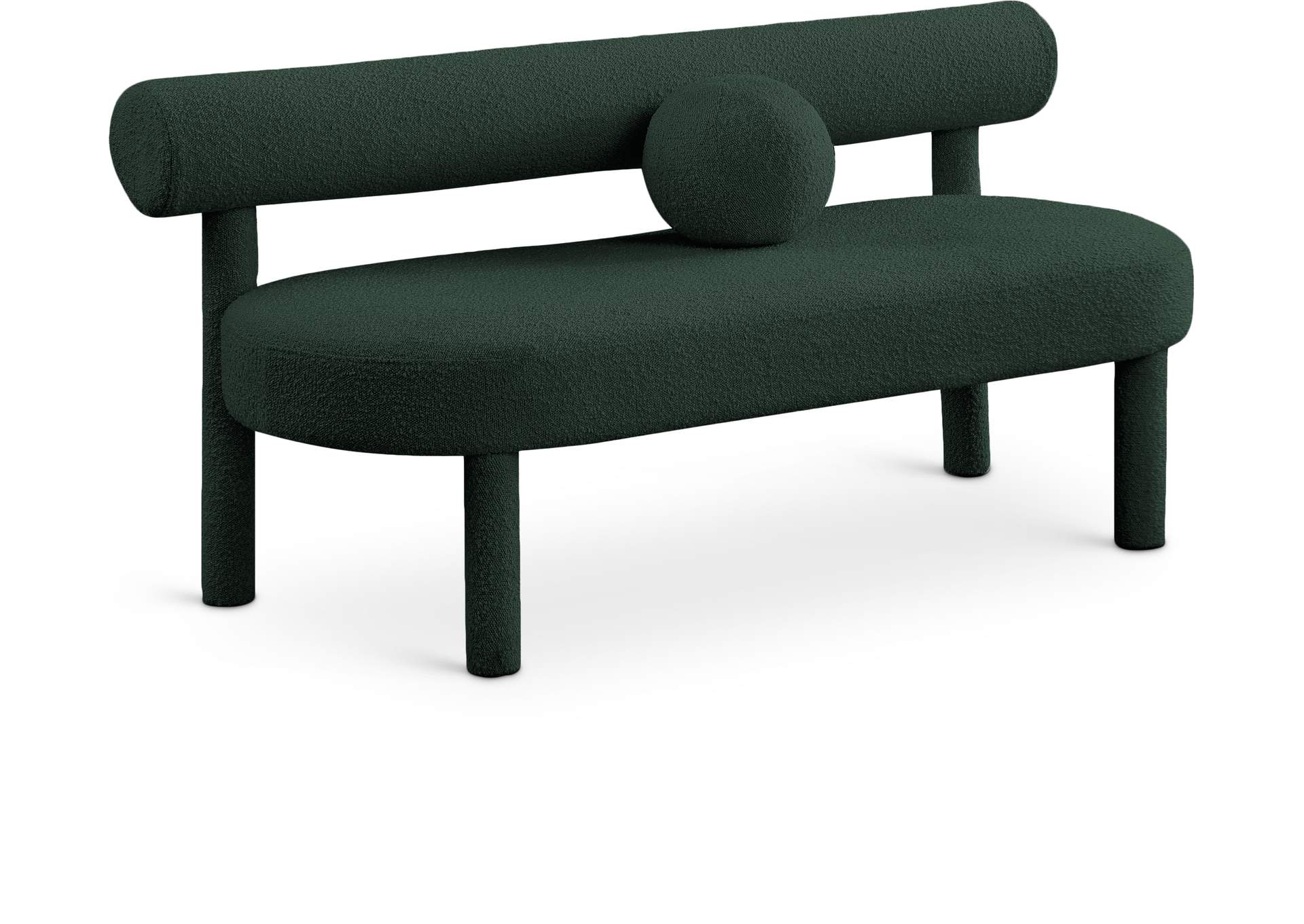 Parlor Green Boucle Fabric Bench,Meridian Furniture