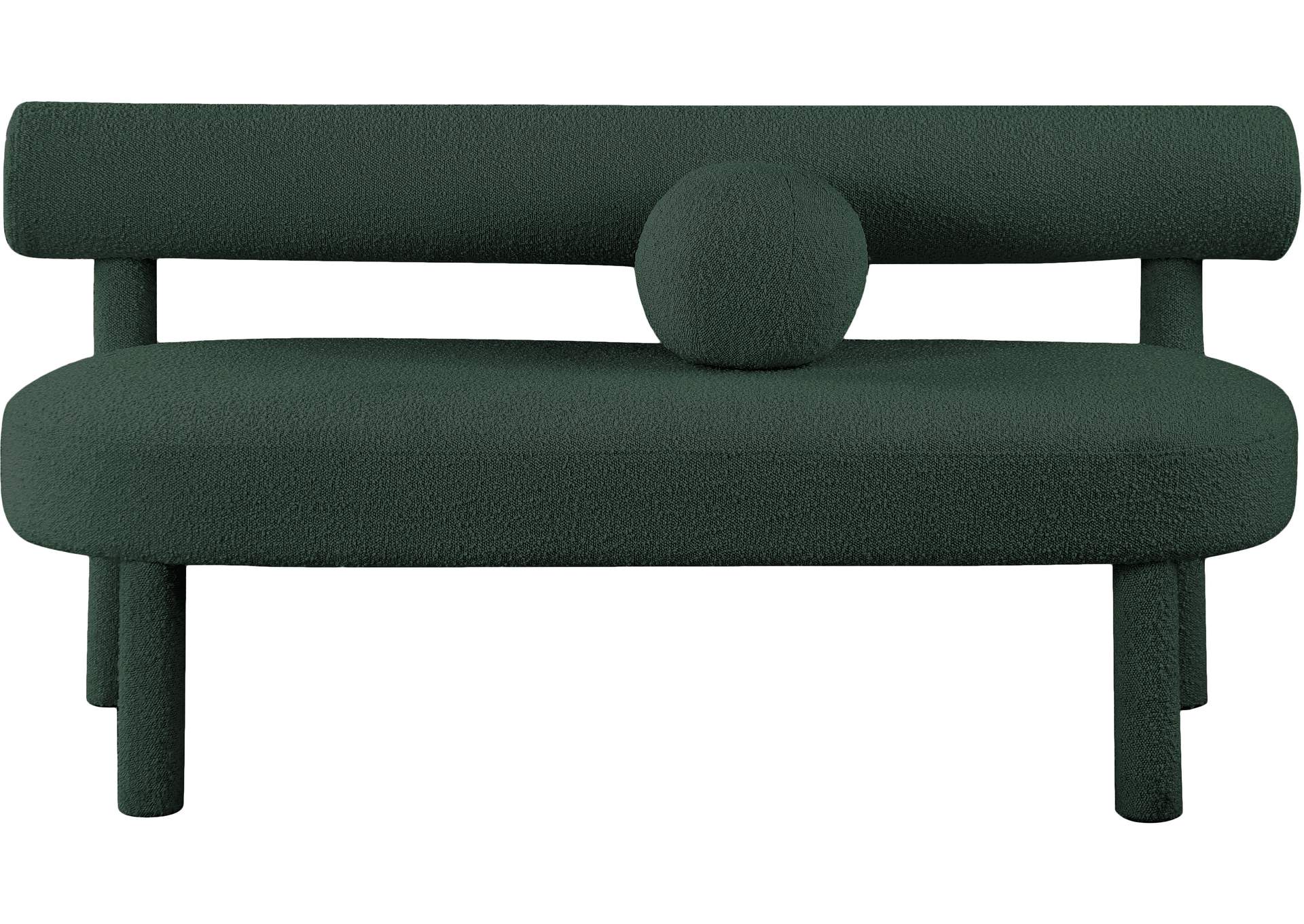 Parlor Green Boucle Fabric Bench,Meridian Furniture