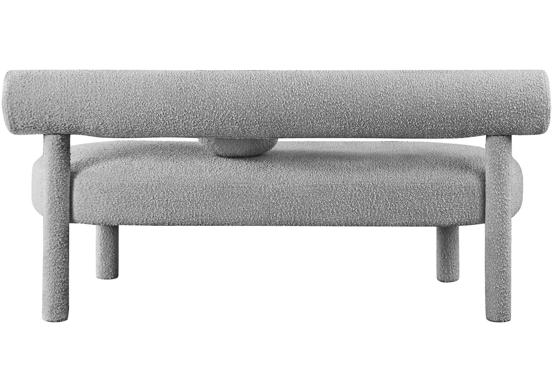 Parlor Grey Boucle Fabric Bench,Meridian Furniture