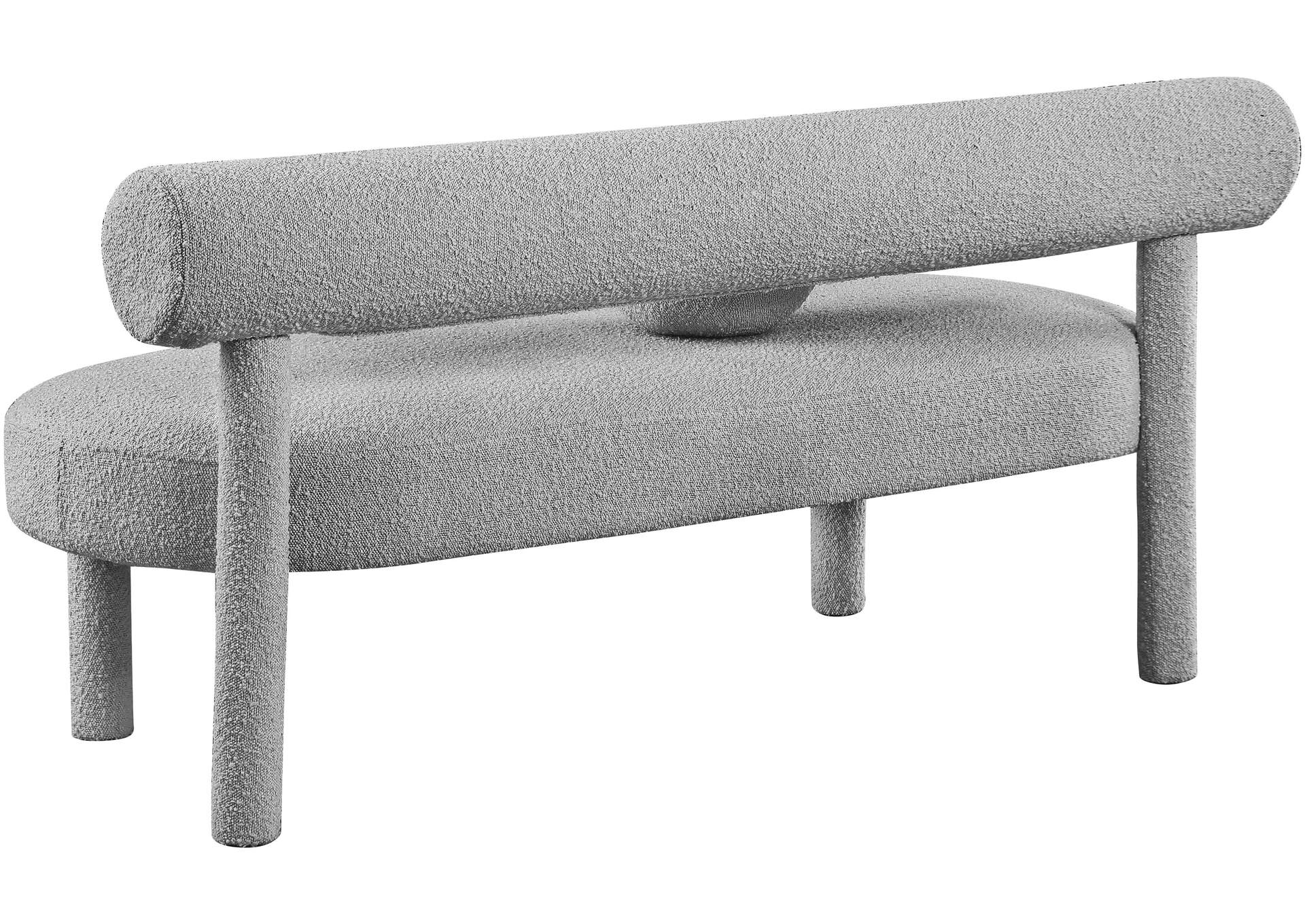 Parlor Grey Boucle Fabric Bench,Meridian Furniture