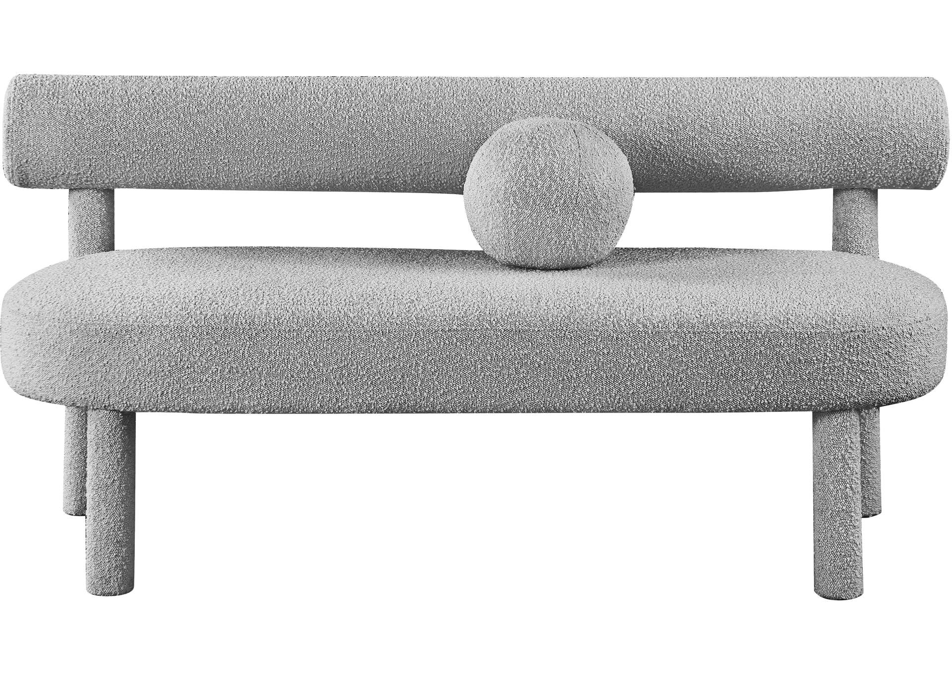 Parlor Grey Boucle Fabric Bench,Meridian Furniture