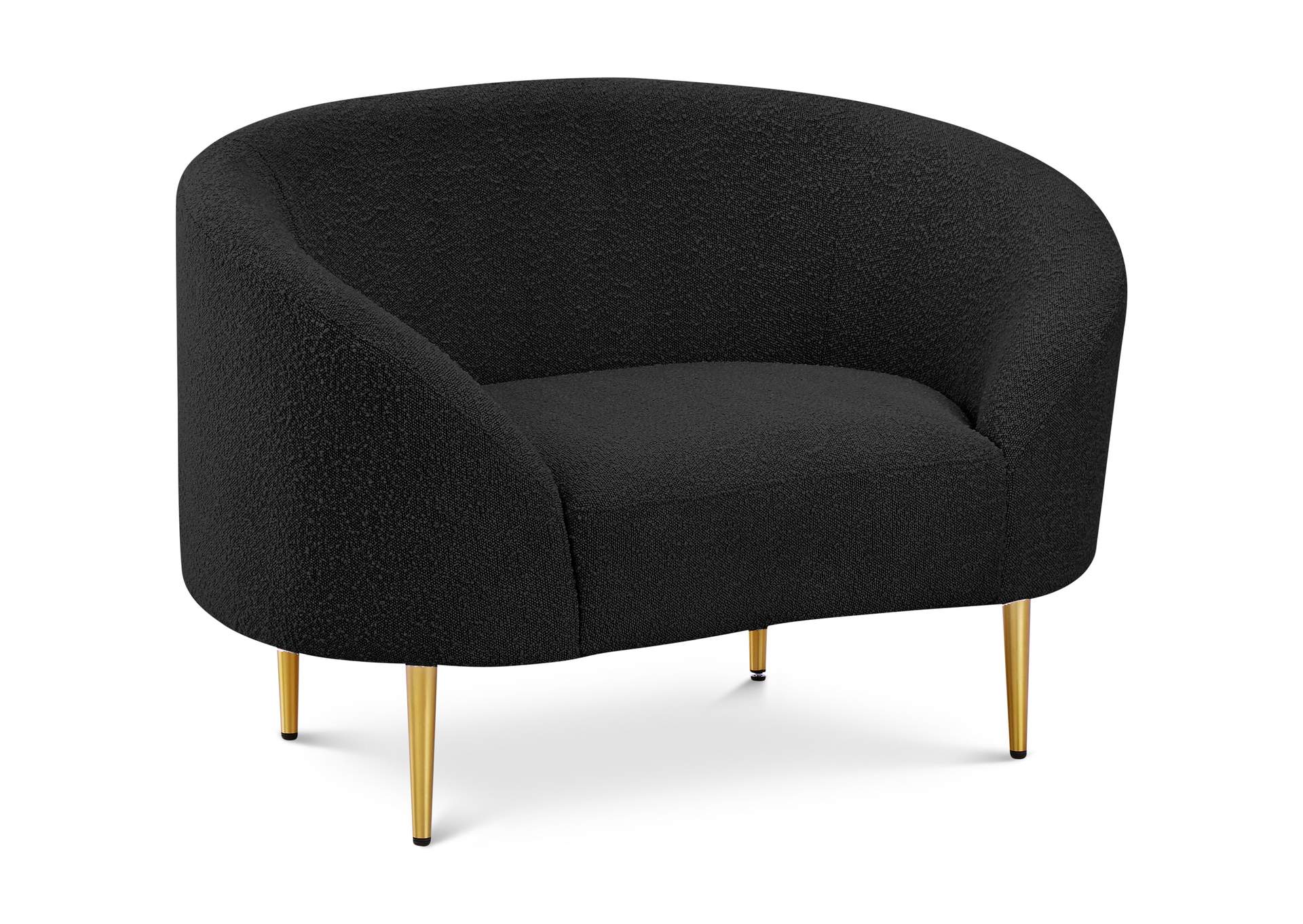 Ritz Black Boucle Fabric Chair,Meridian Furniture