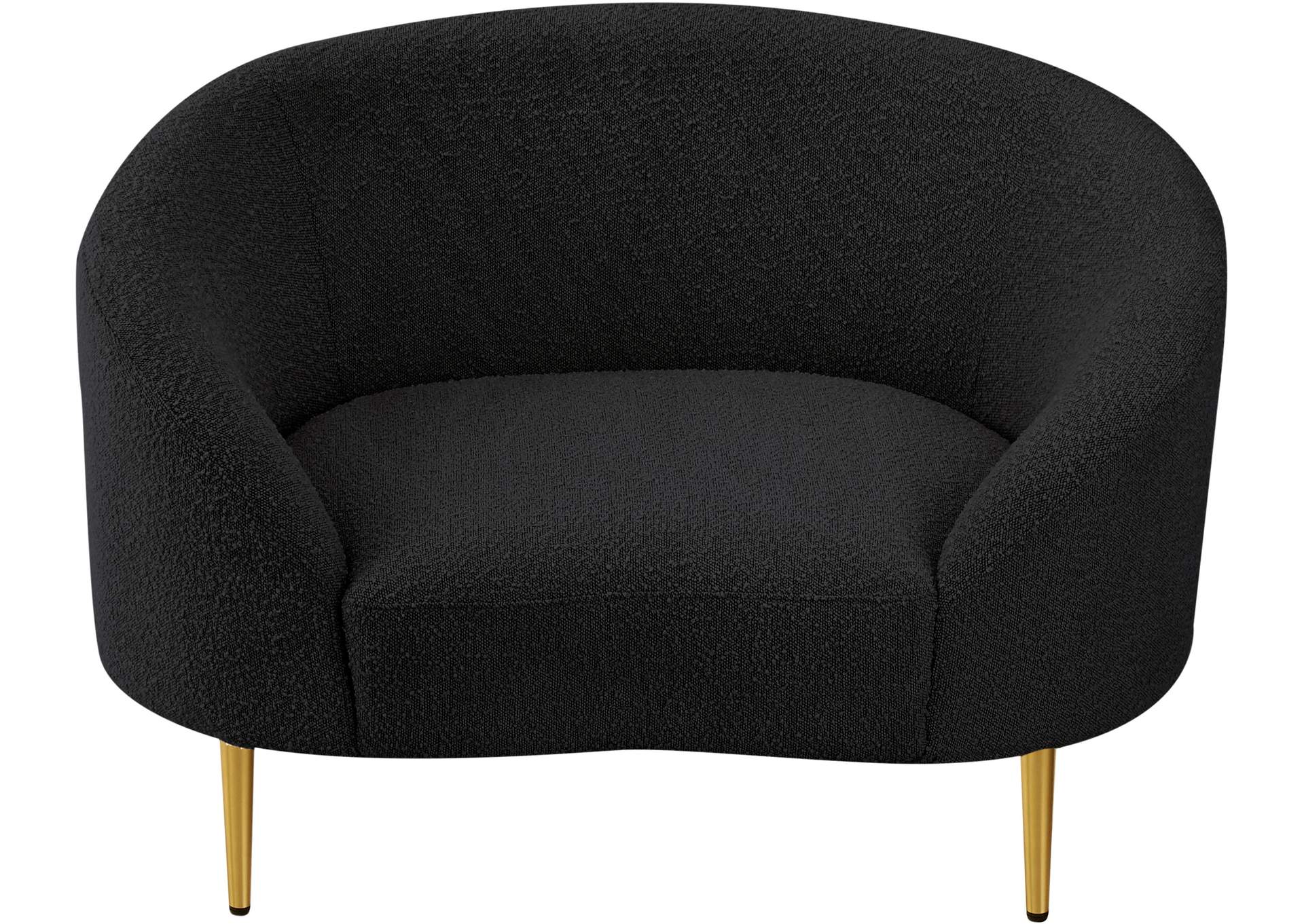 Ritz Black Boucle Fabric Chair,Meridian Furniture