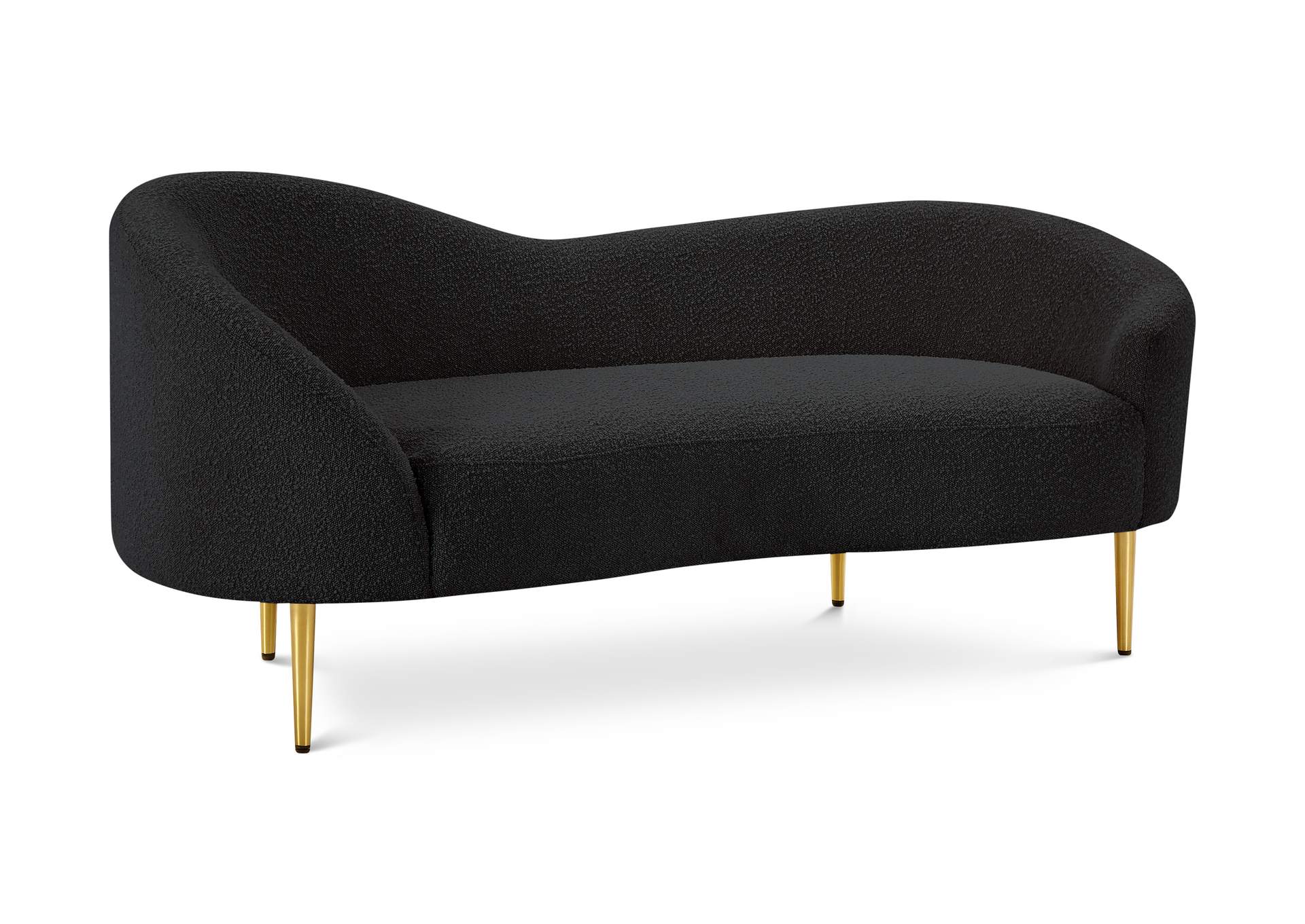 Ritz Black Boucle Fabric Loveseat,Meridian Furniture