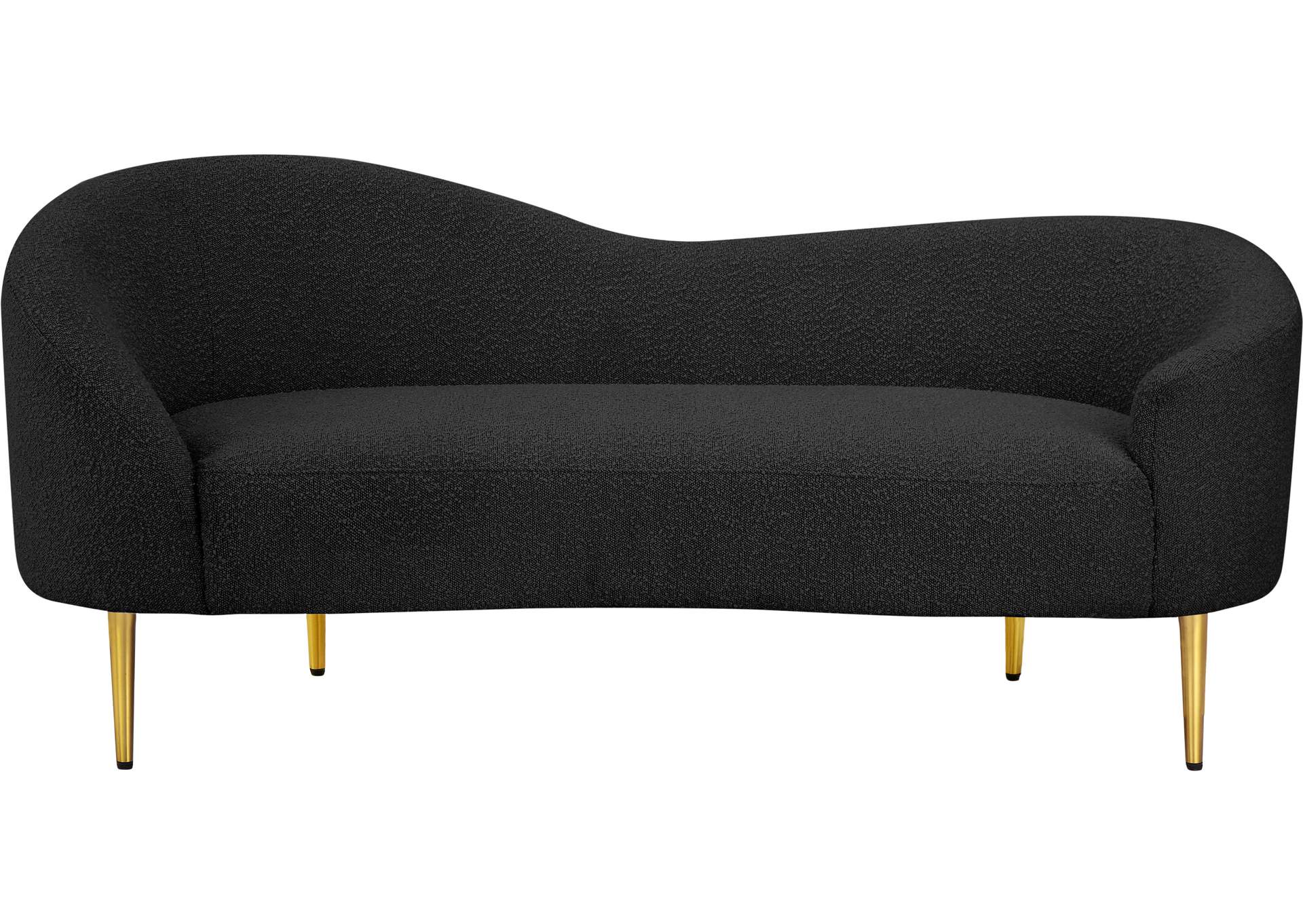 Ritz Black Boucle Fabric Loveseat,Meridian Furniture