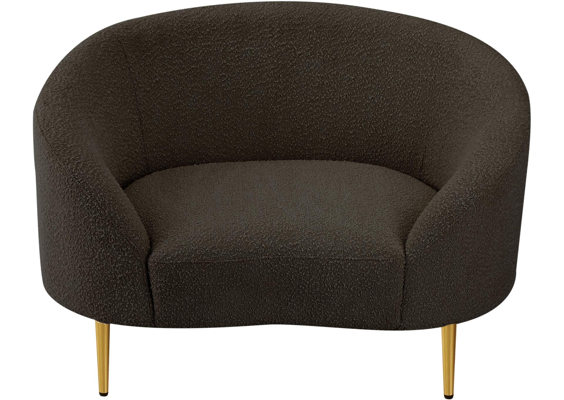 Ritz Brown Boucle Fabric Chair,Meridian Furniture