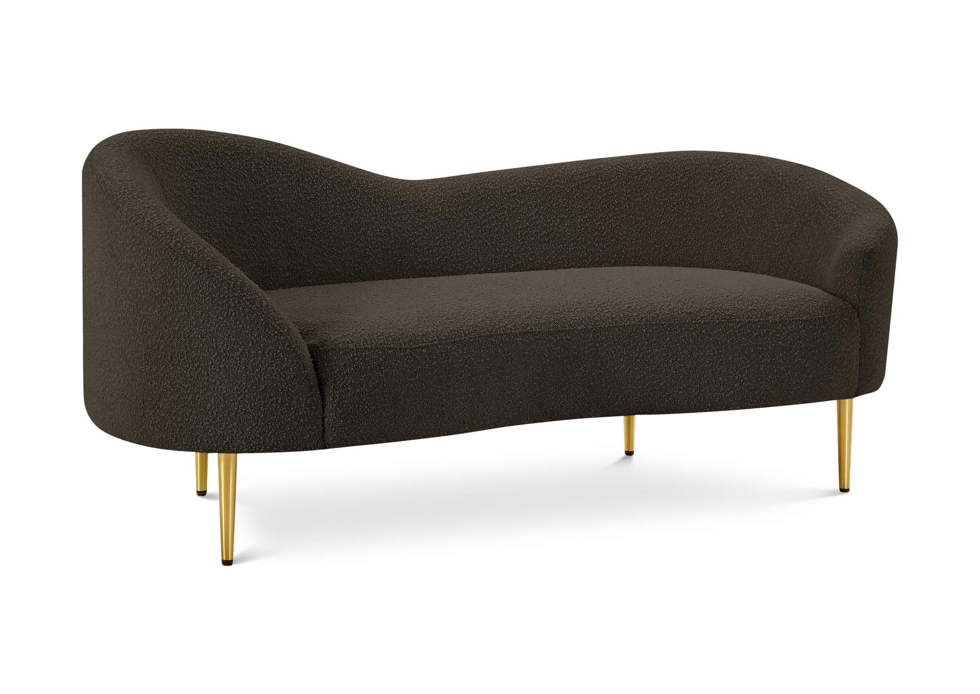 Ritz Brown Boucle Fabric Loveseat,Meridian Furniture