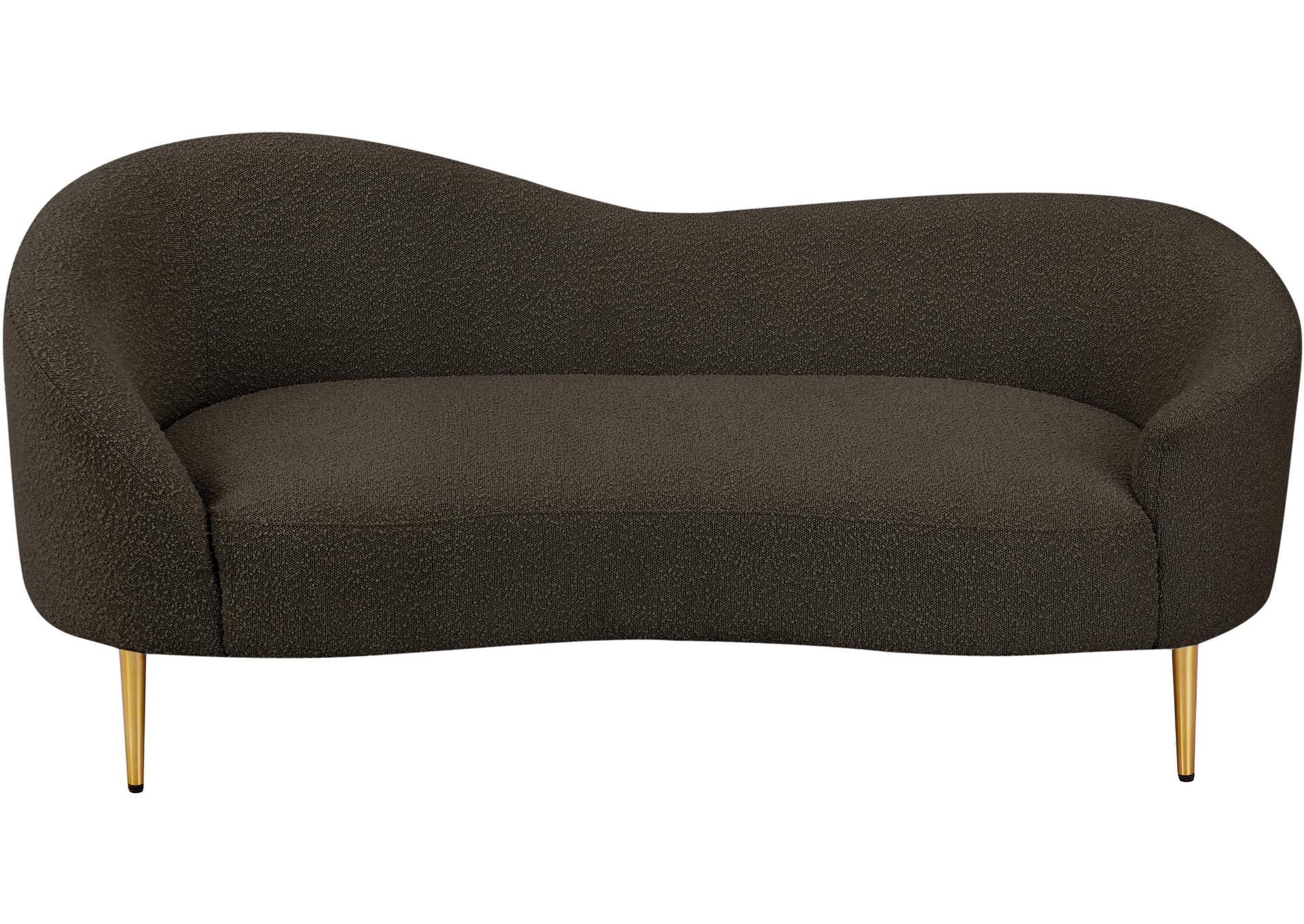 Ritz Brown Boucle Fabric Loveseat,Meridian Furniture