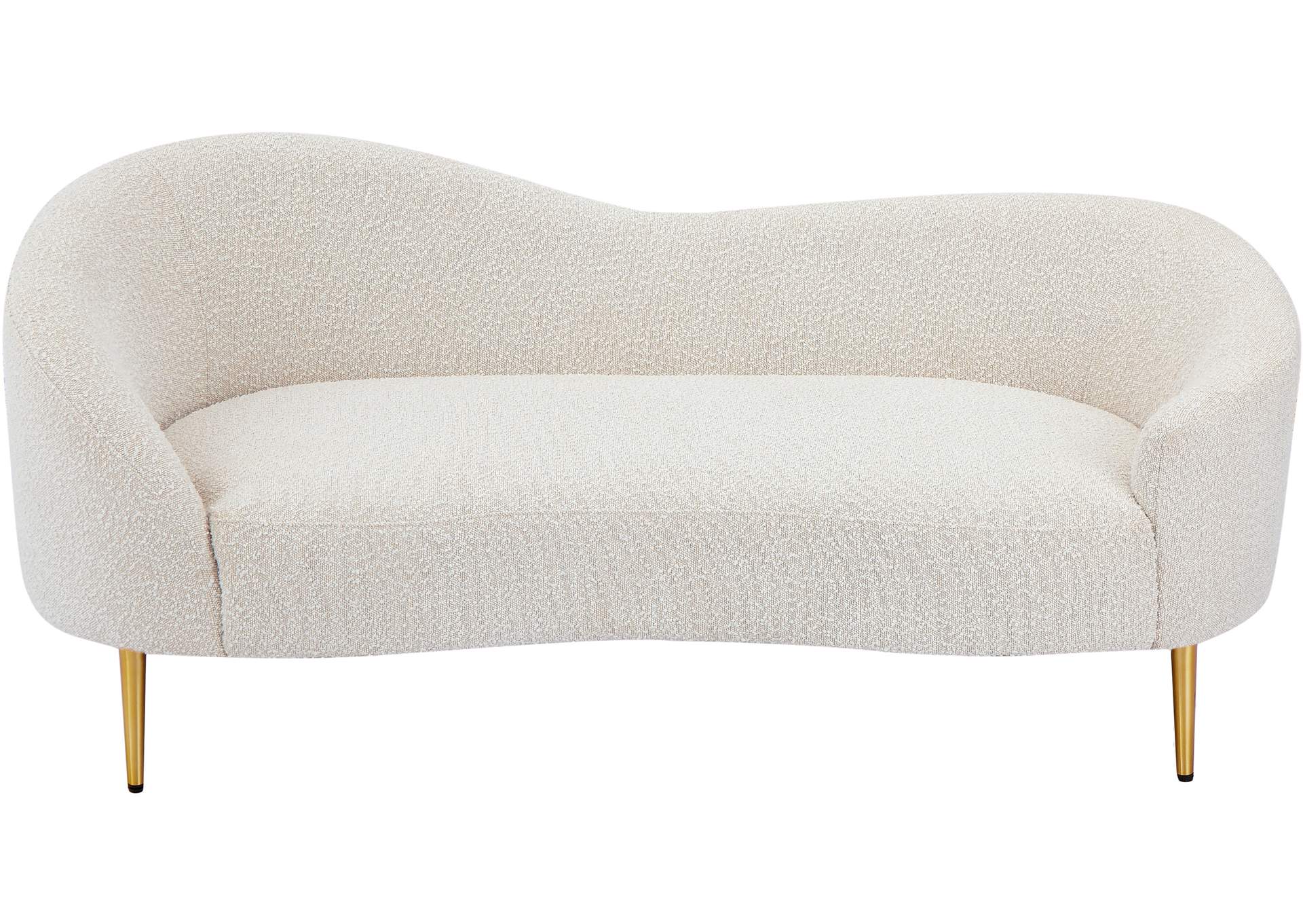 Ritz Cream Boucle Fabric Loveseat,Meridian Furniture