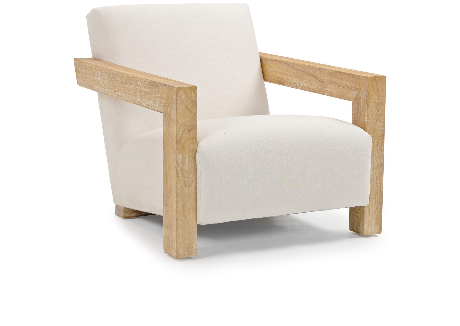 Ward Cream Linen Textured Fabric Accent Chair,Meridian Furniture