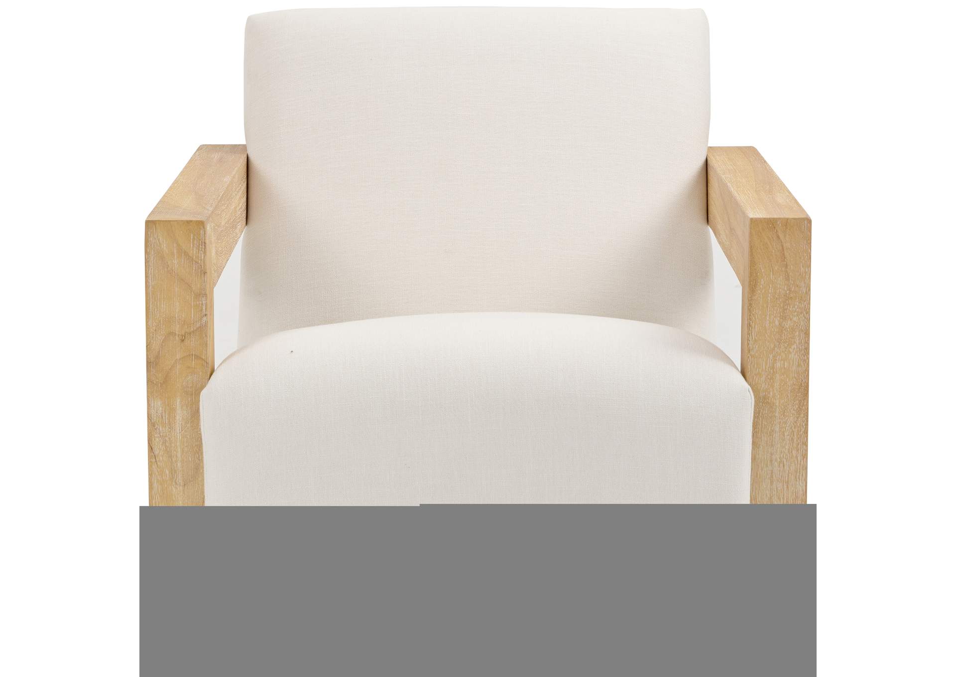 Ward Cream Linen Textured Fabric Accent Chair,Meridian Furniture