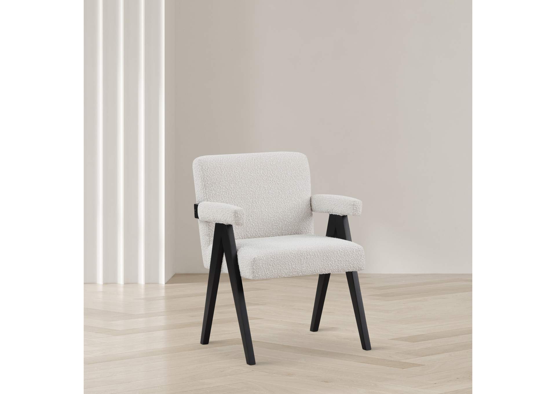 Woodloch Cream Boucle Fabric Accent Chair,Meridian Furniture