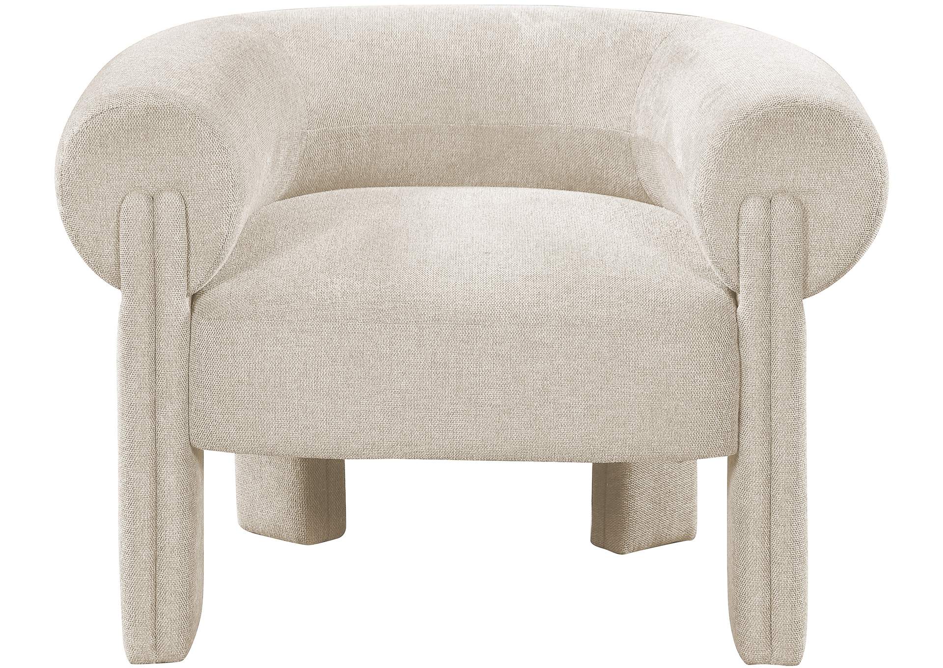 Stefano Beige Polyester Fabric Accent Chair,Meridian Furniture