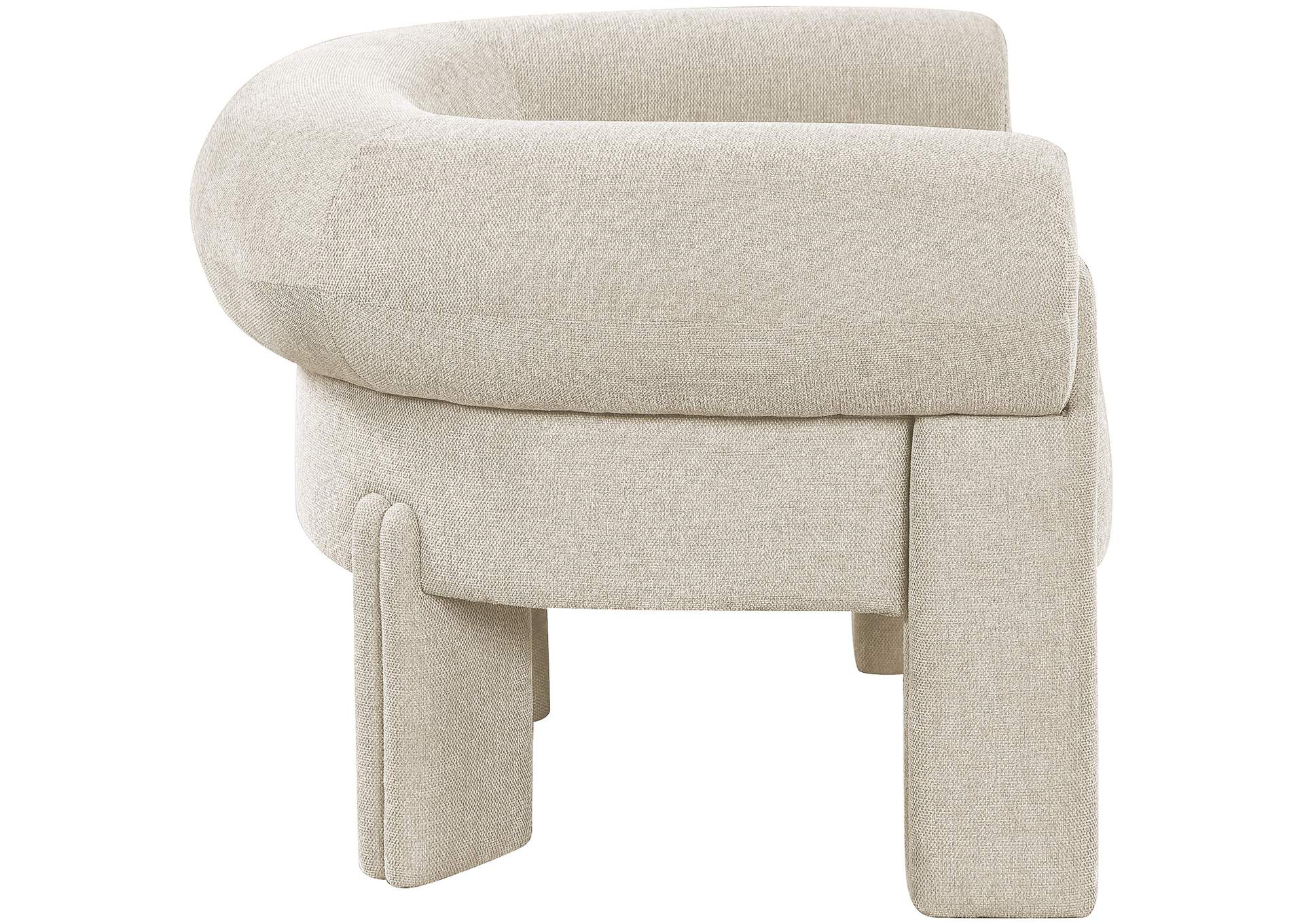 Stefano Beige Polyester Fabric Accent Chair,Meridian Furniture