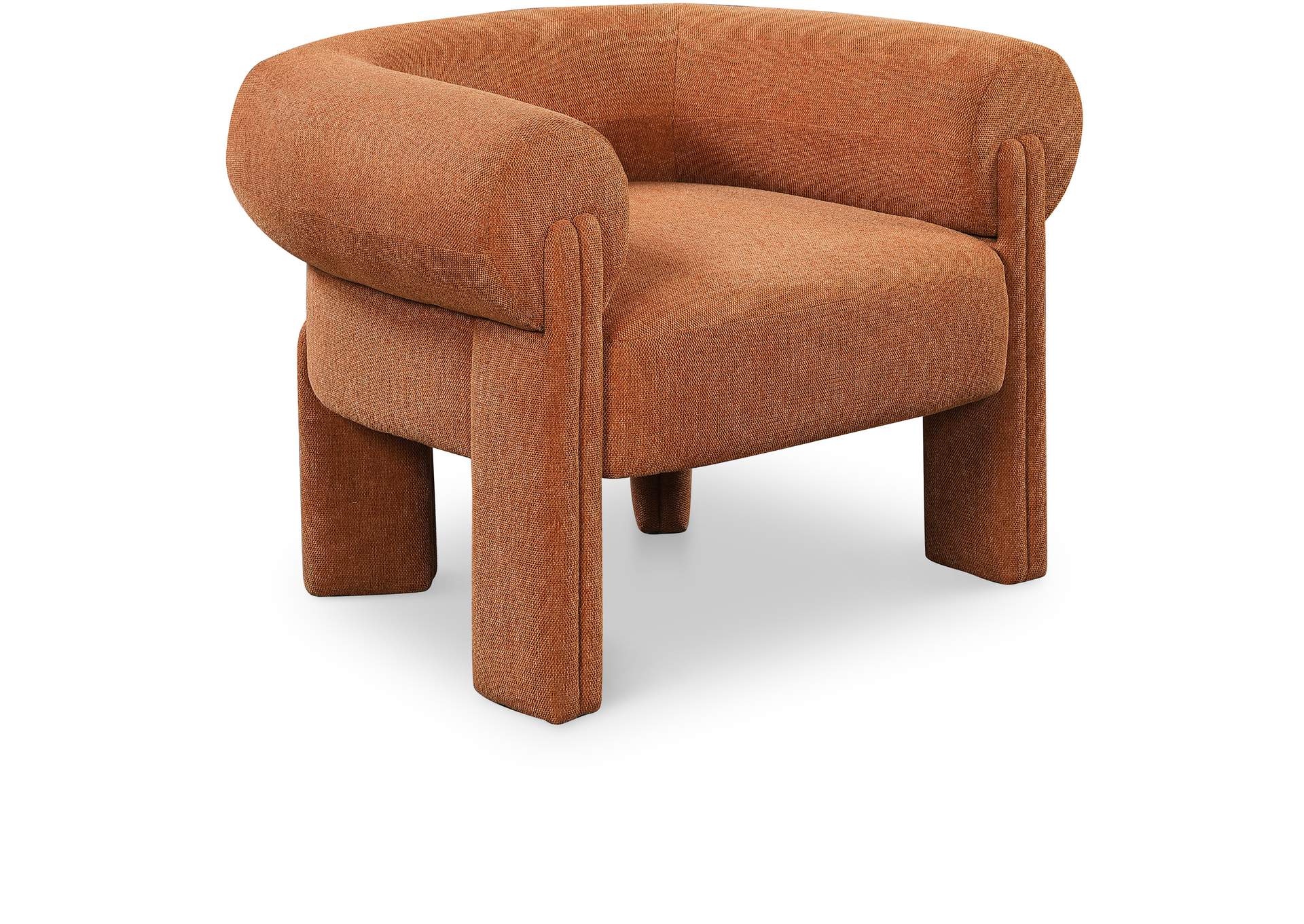 Stefano Cognac Polyester Fabric Accent Chair,Meridian Furniture