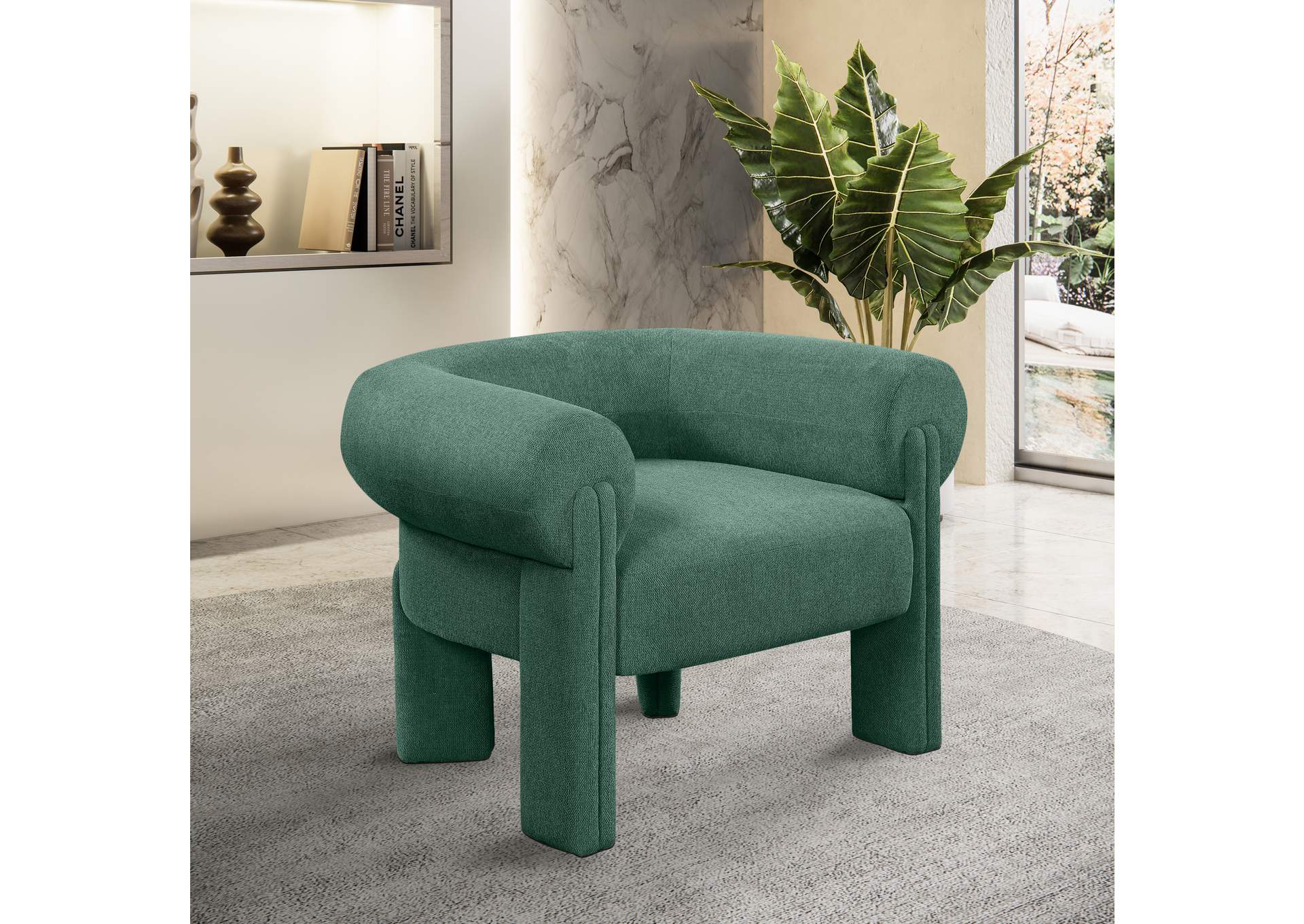 Stefano Green Polyester Fabric Accent Chair,Meridian Furniture