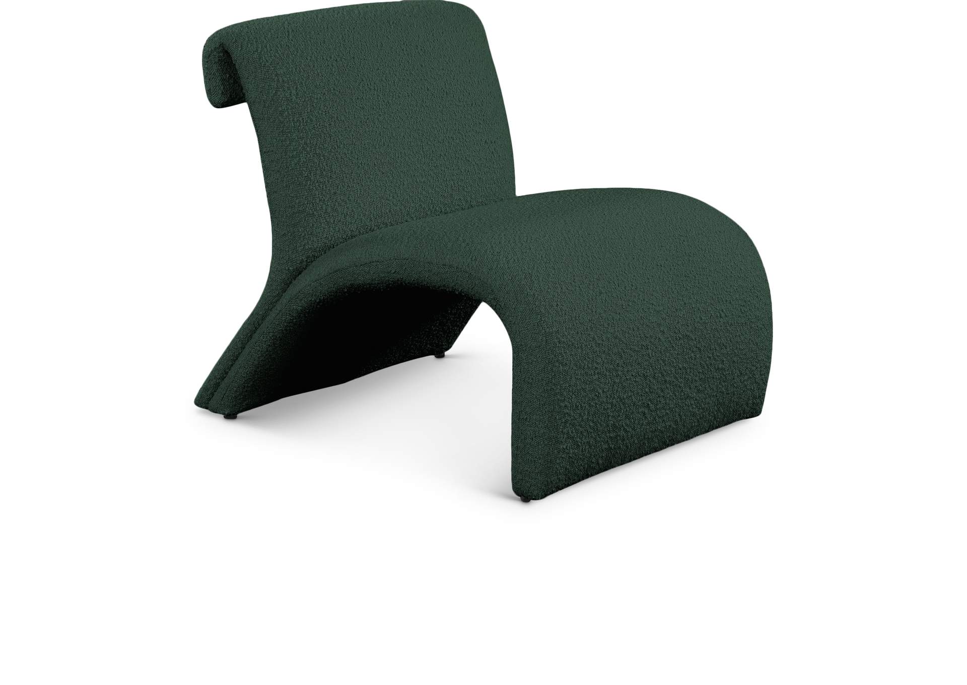 Mulberry Green Boucle Fabric Accent Chair,Meridian Furniture