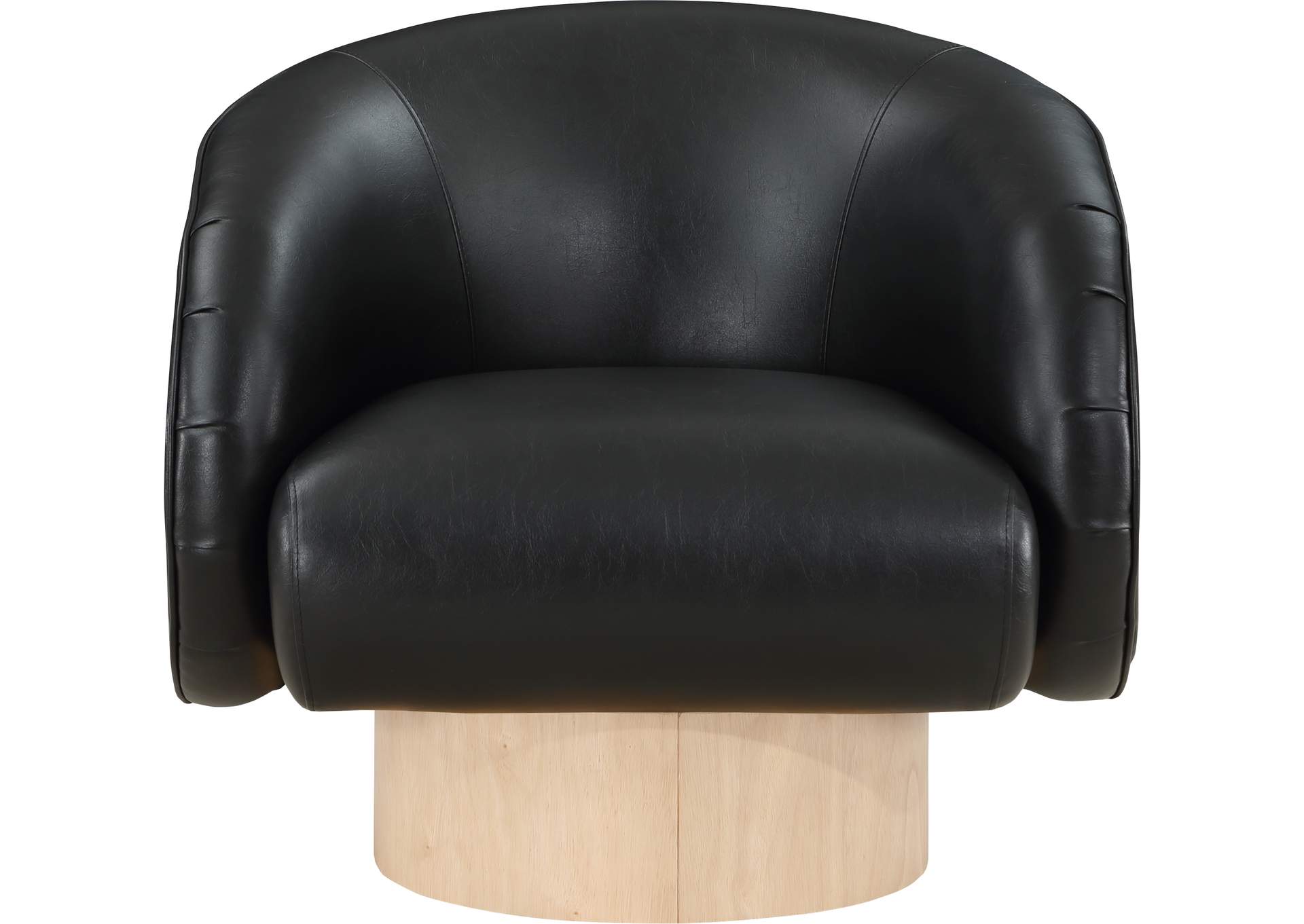 Gibson Black Faux Leather Swivel Accent Chair,Meridian Furniture