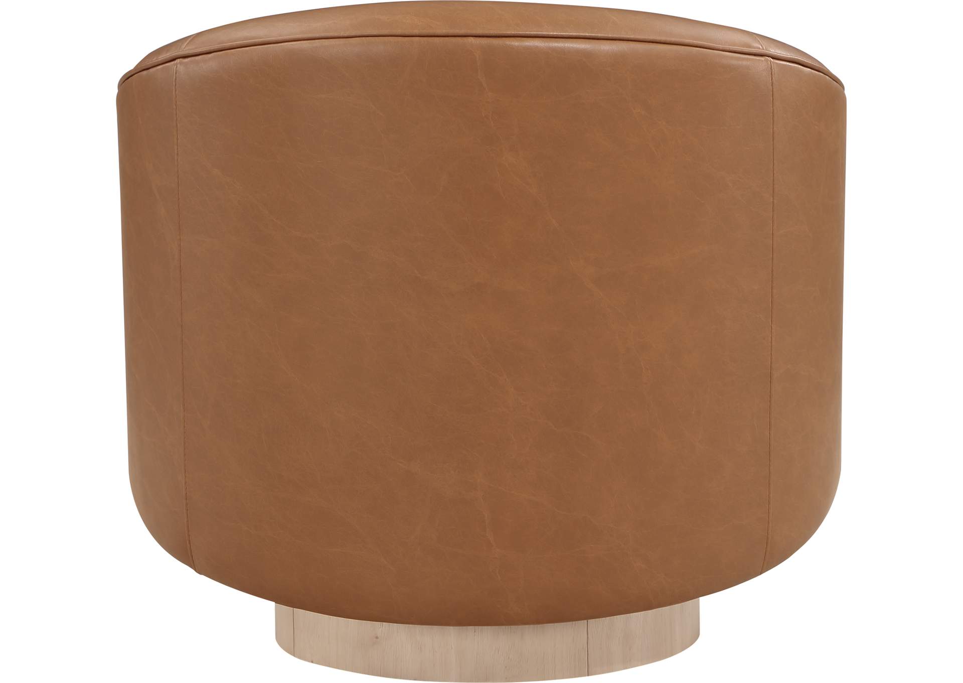 Gibson Cognac Faux Leather Swivel Accent Chair,Meridian Furniture