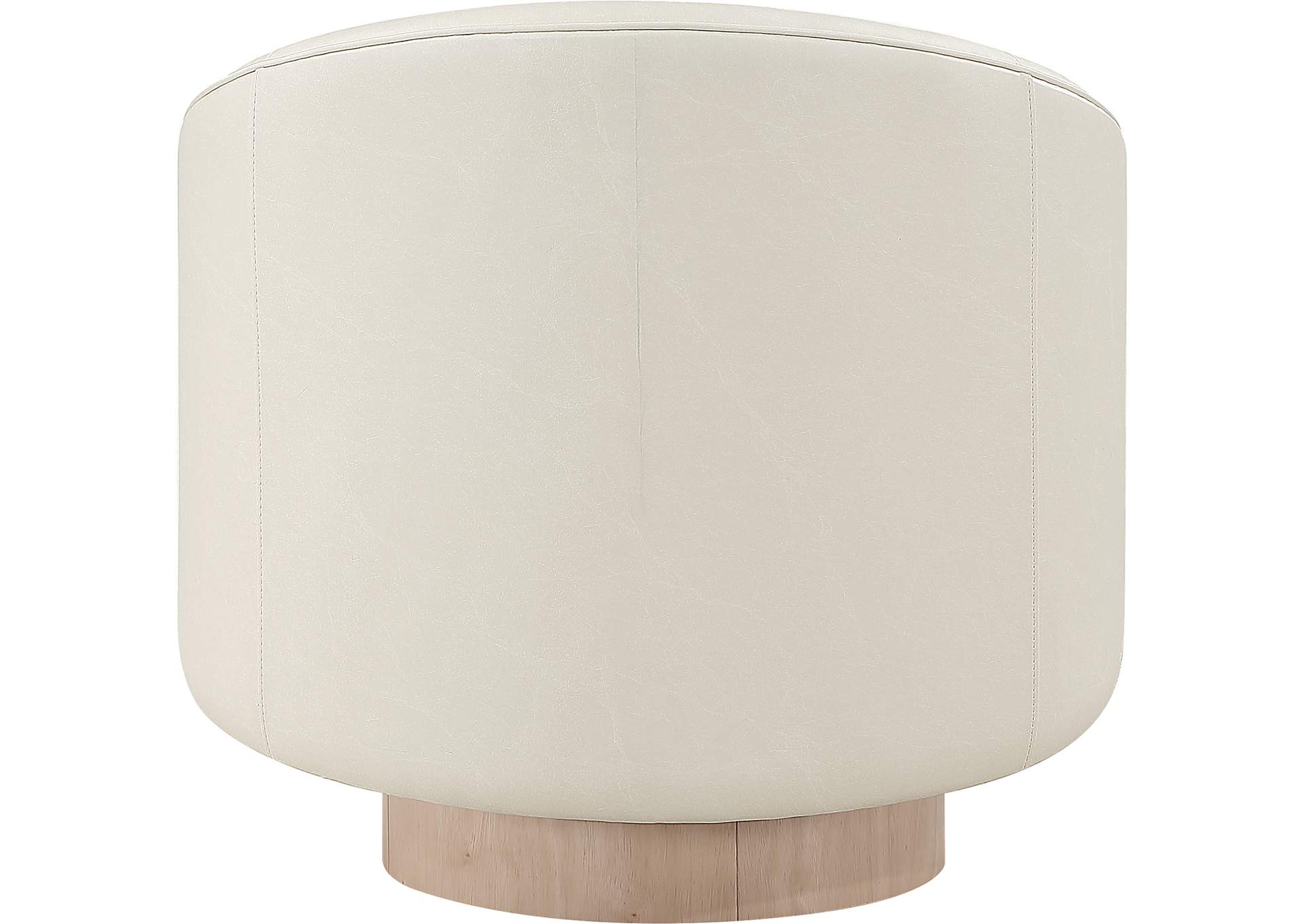 Gibson Cream Faux Leather Swivel Accent Chair,Meridian Furniture