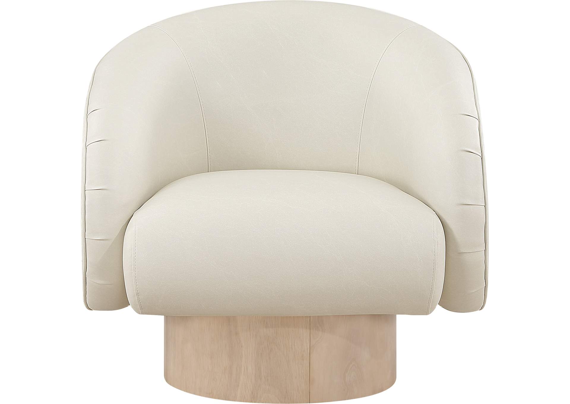 Gibson Cream Faux Leather Swivel Accent Chair,Meridian Furniture