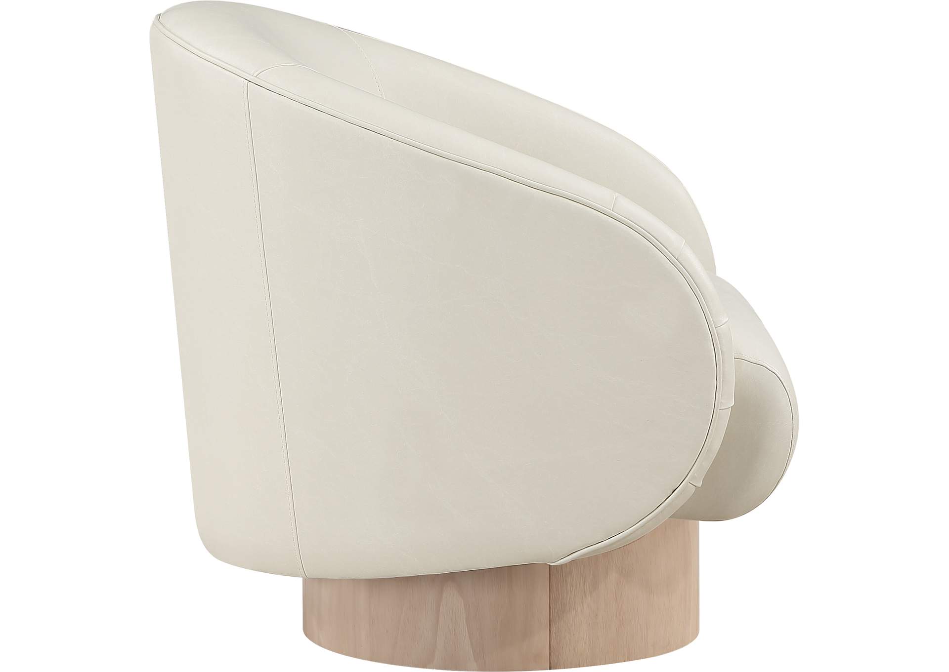 Gibson Cream Faux Leather Swivel Accent Chair,Meridian Furniture