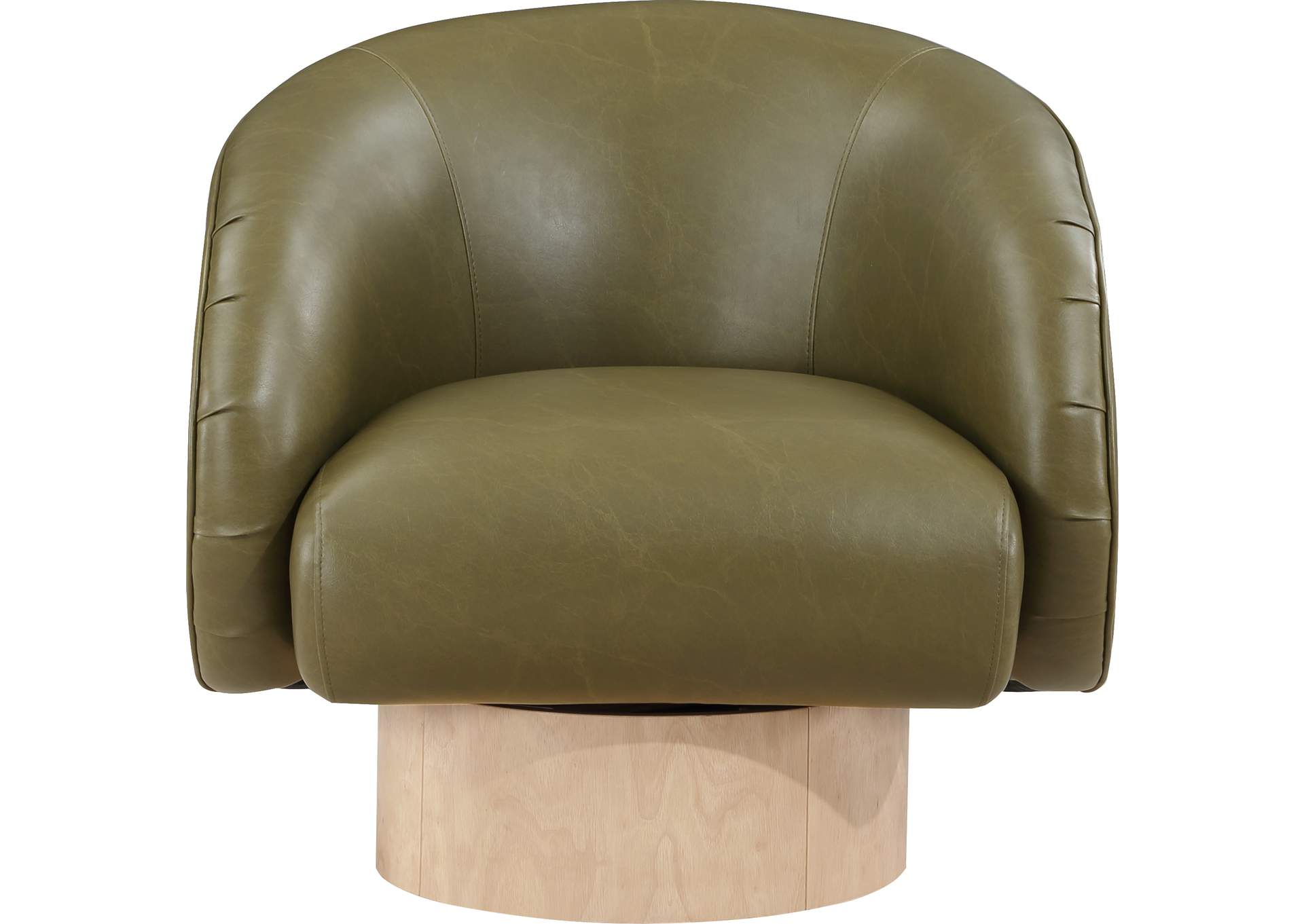 Gibson Olive Faux Leather Swivel Accent Chair,Meridian Furniture
