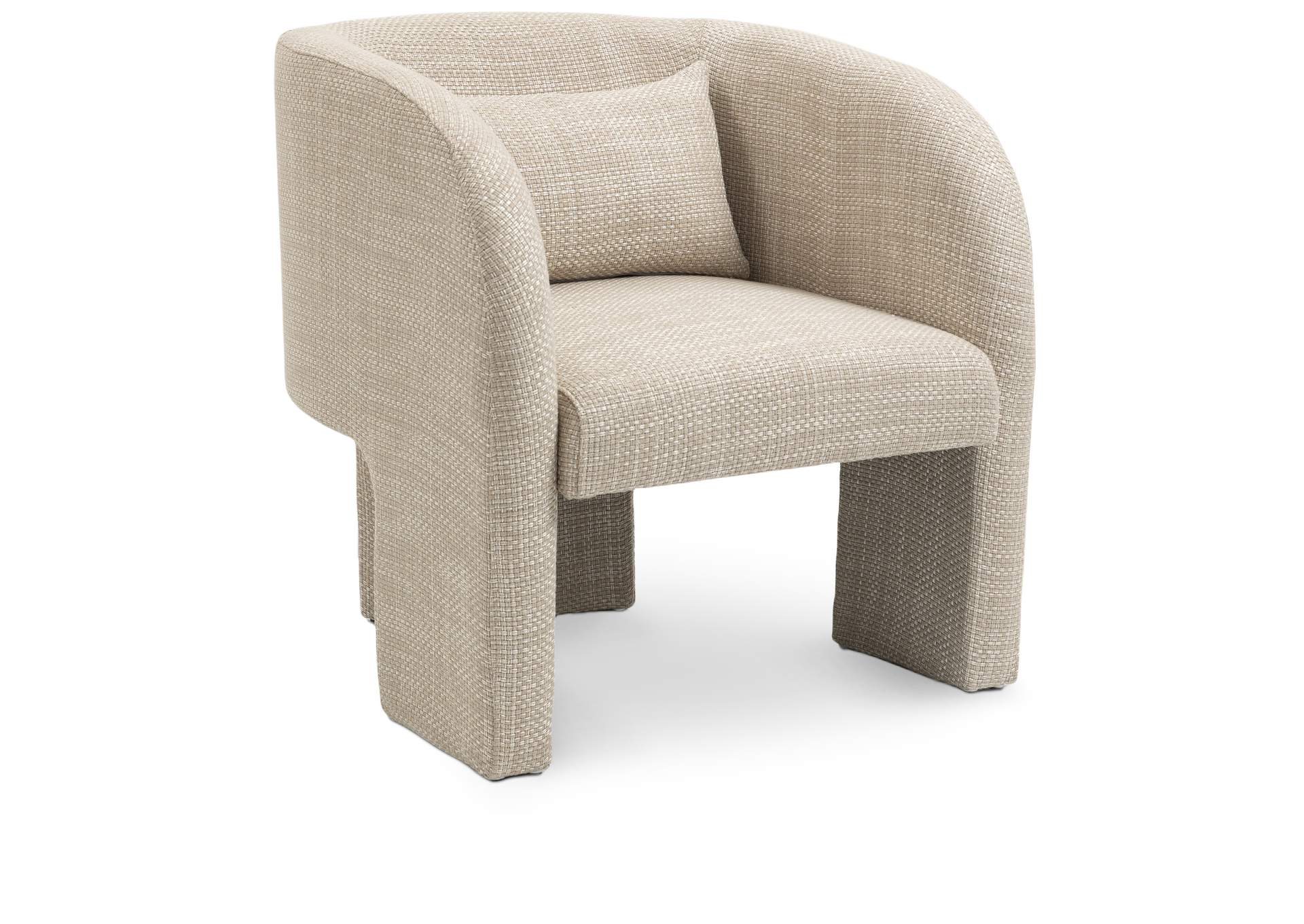 Sawyer Beige Weaved Polyester Fabric Accent Chair,Meridian Furniture