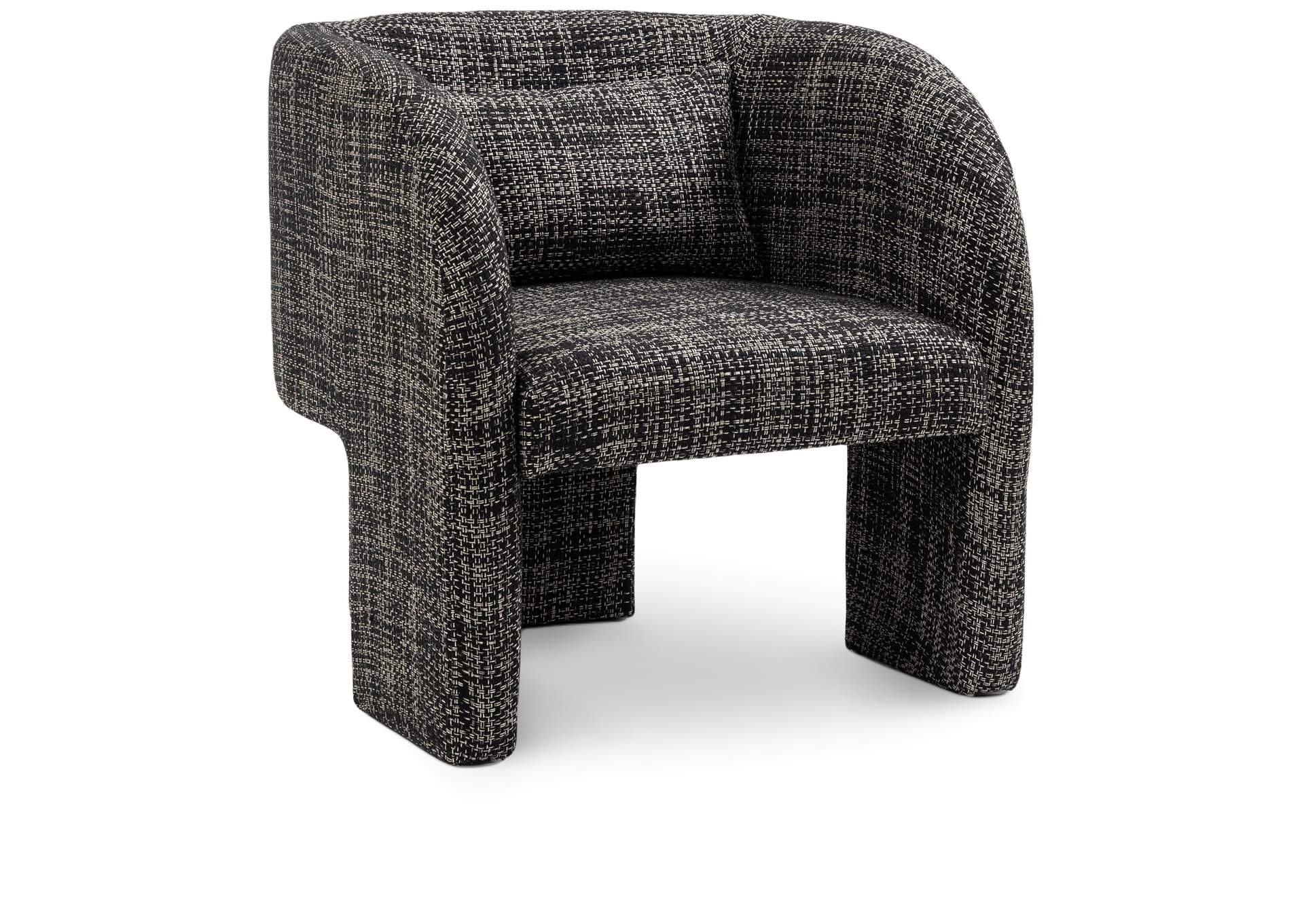 Sawyer Black Weaved Polyester Fabric Accent Chair,Meridian Furniture