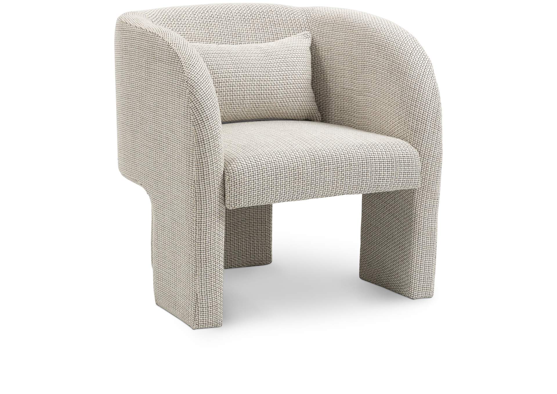 Sawyer Cream Weaved Polyester Fabric Accent Chair,Meridian Furniture
