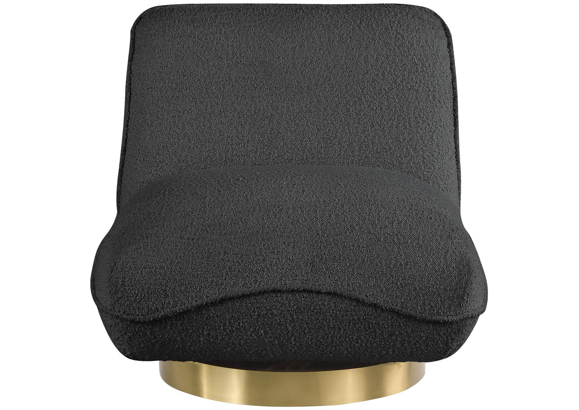 Geneva Black Boucle Fabric Swivel Accent Chair,Meridian Furniture