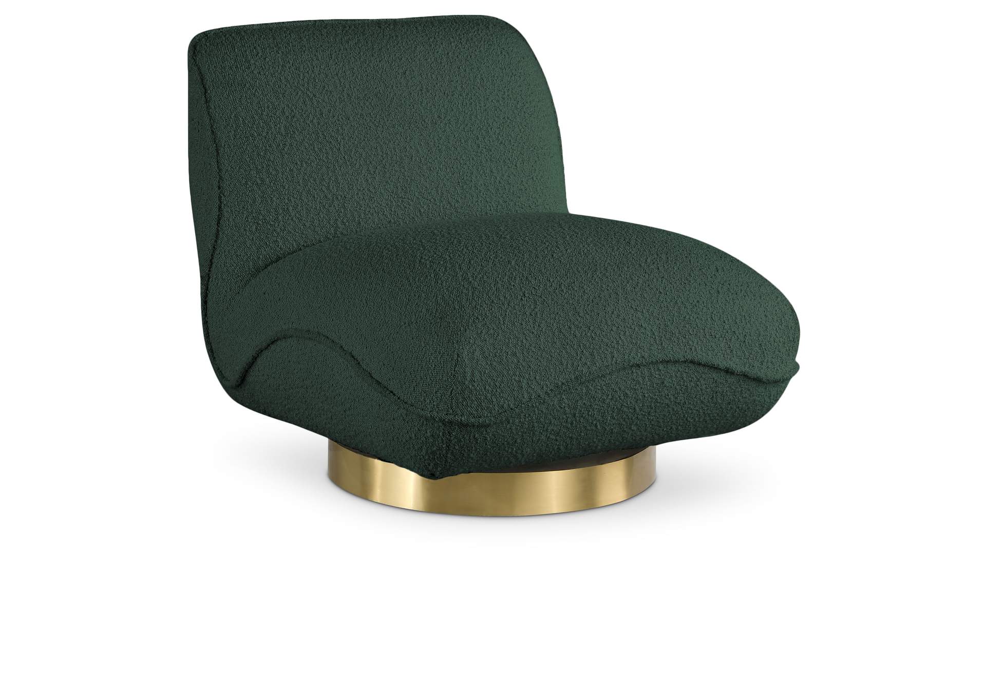 Geneva Green Boucle Fabric Swivel Accent Chair,Meridian Furniture