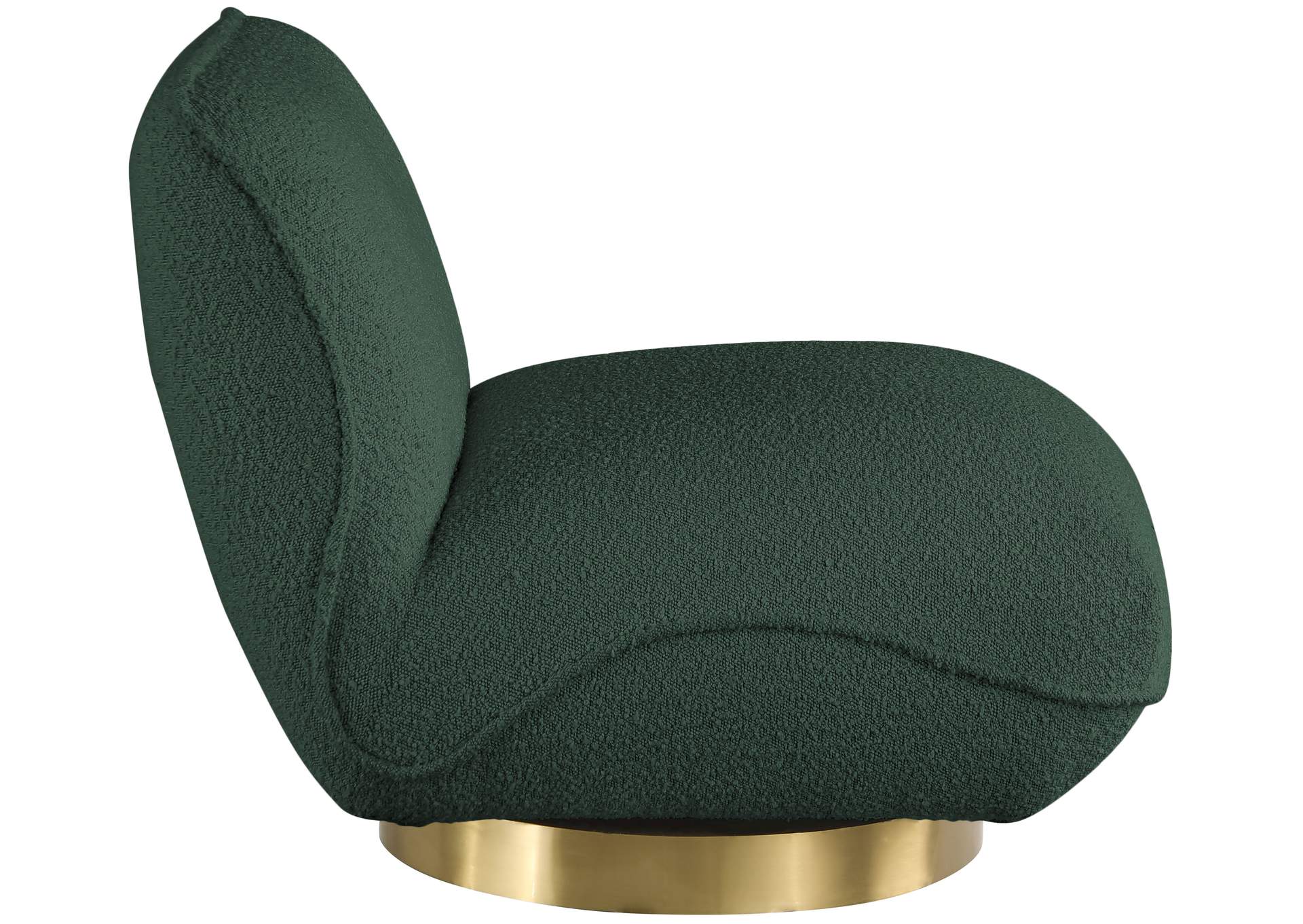 Geneva Green Boucle Fabric Swivel Accent Chair,Meridian Furniture