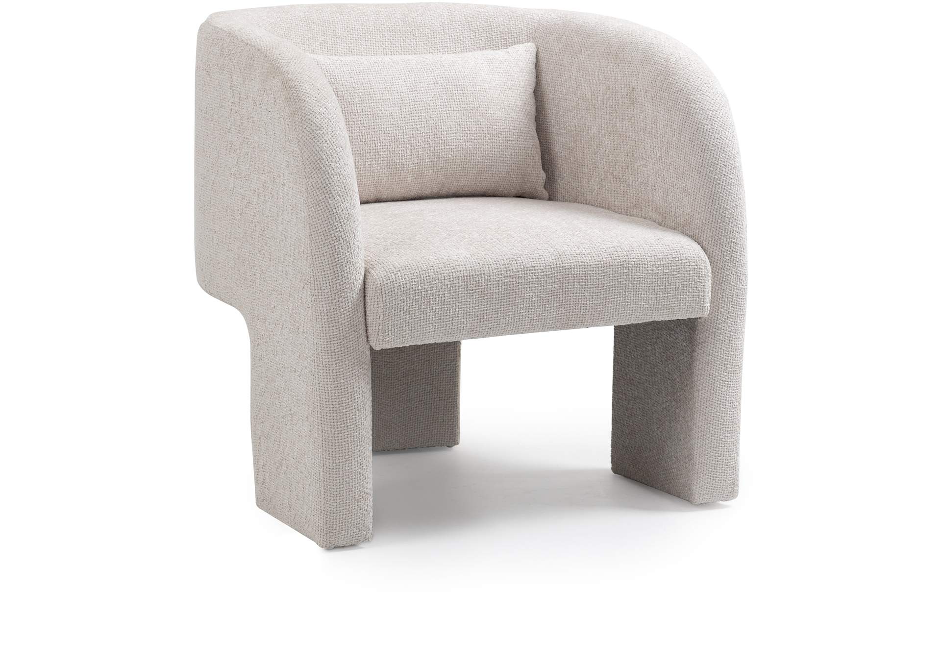 Sawyer Cream Chenille Fabric Accent Chair,Meridian Furniture