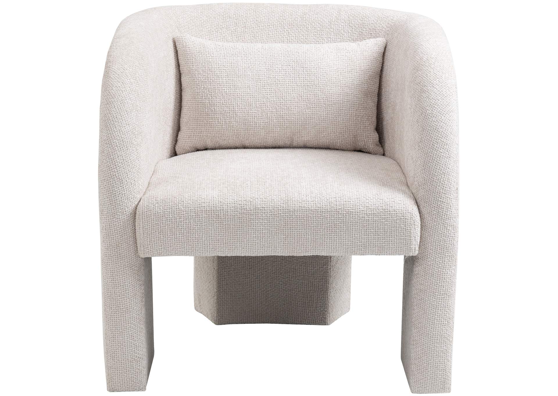 Sawyer Cream Chenille Fabric Accent Chair,Meridian Furniture