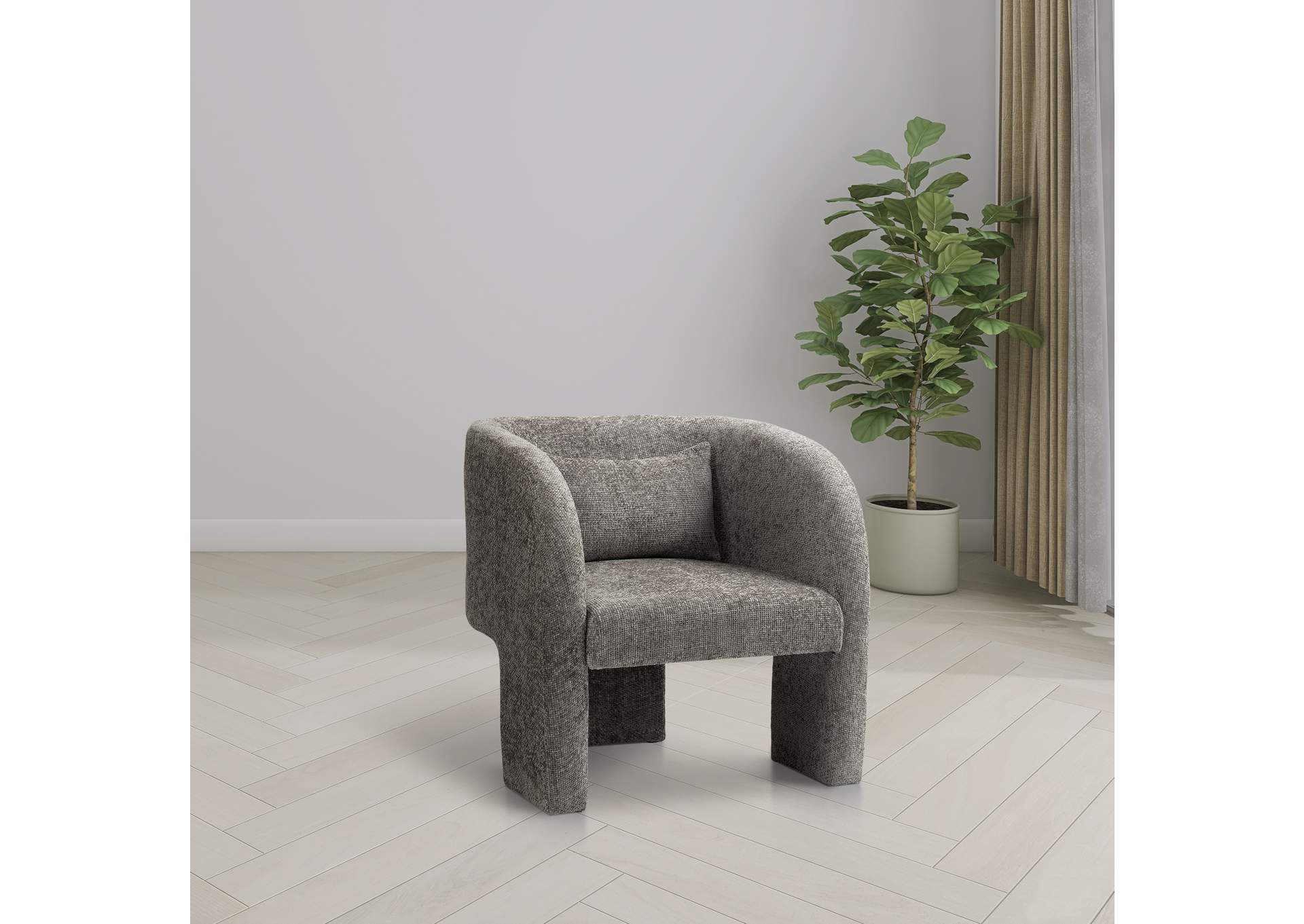 Sawyer Grey Chenille Fabric Accent Chair,Meridian Furniture