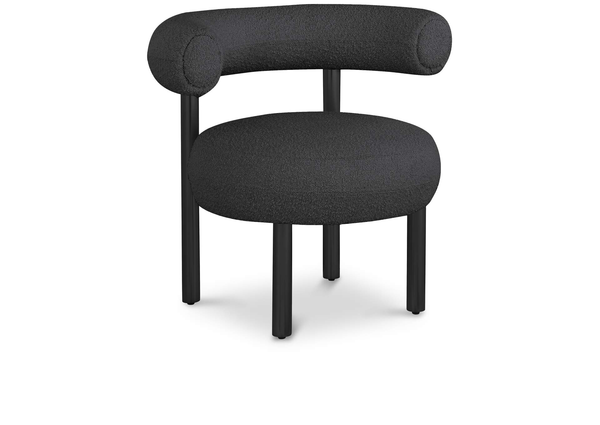 Bordeaux Black Boucle Fabric Accent Chair,Meridian Furniture