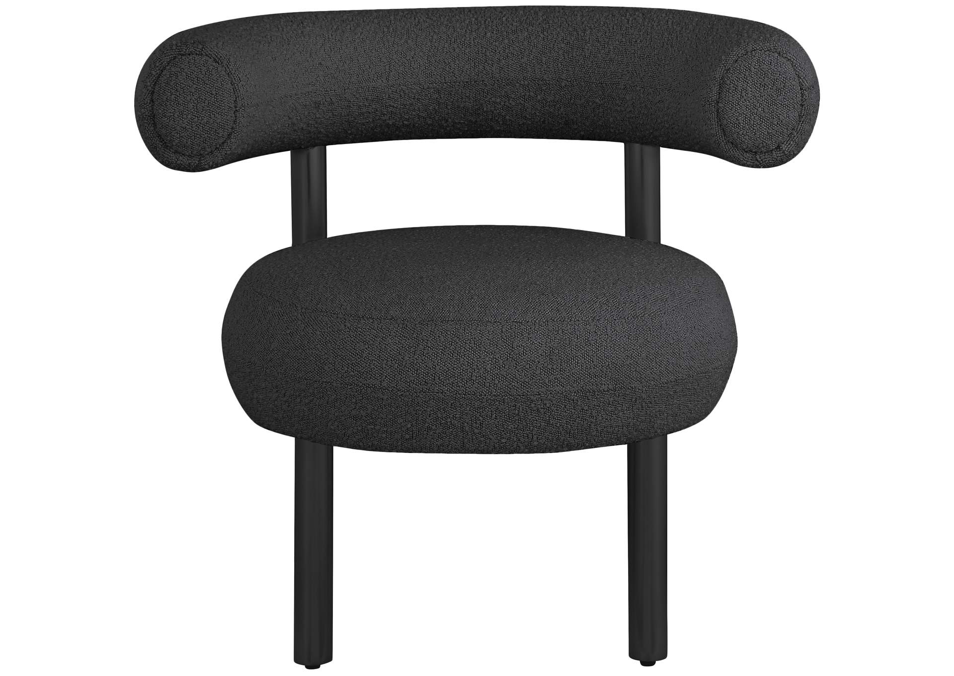 Bordeaux Black Boucle Fabric Accent Chair,Meridian Furniture