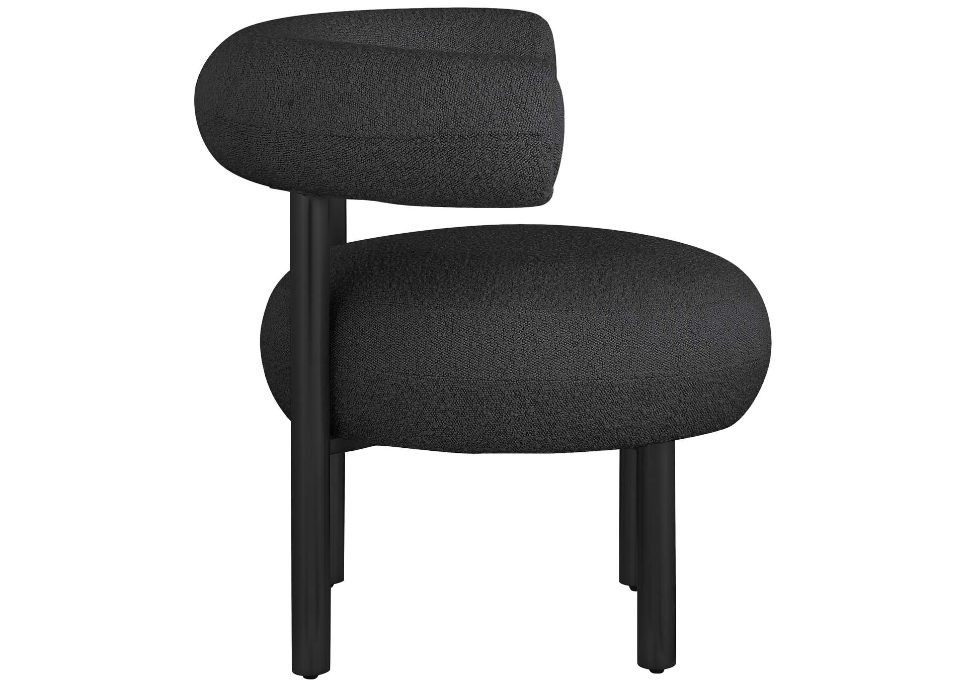 Bordeaux Black Boucle Fabric Accent Chair,Meridian Furniture