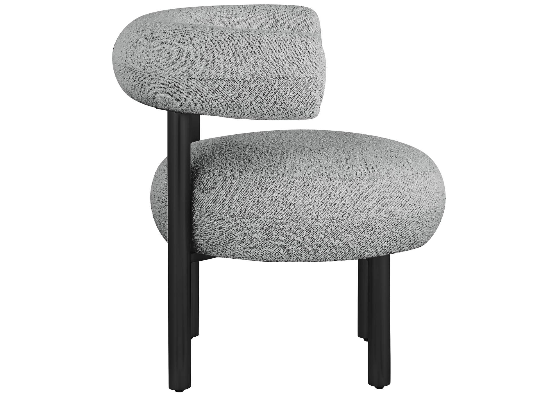 Bordeaux Grey Boucle Fabric Accent Chair,Meridian Furniture