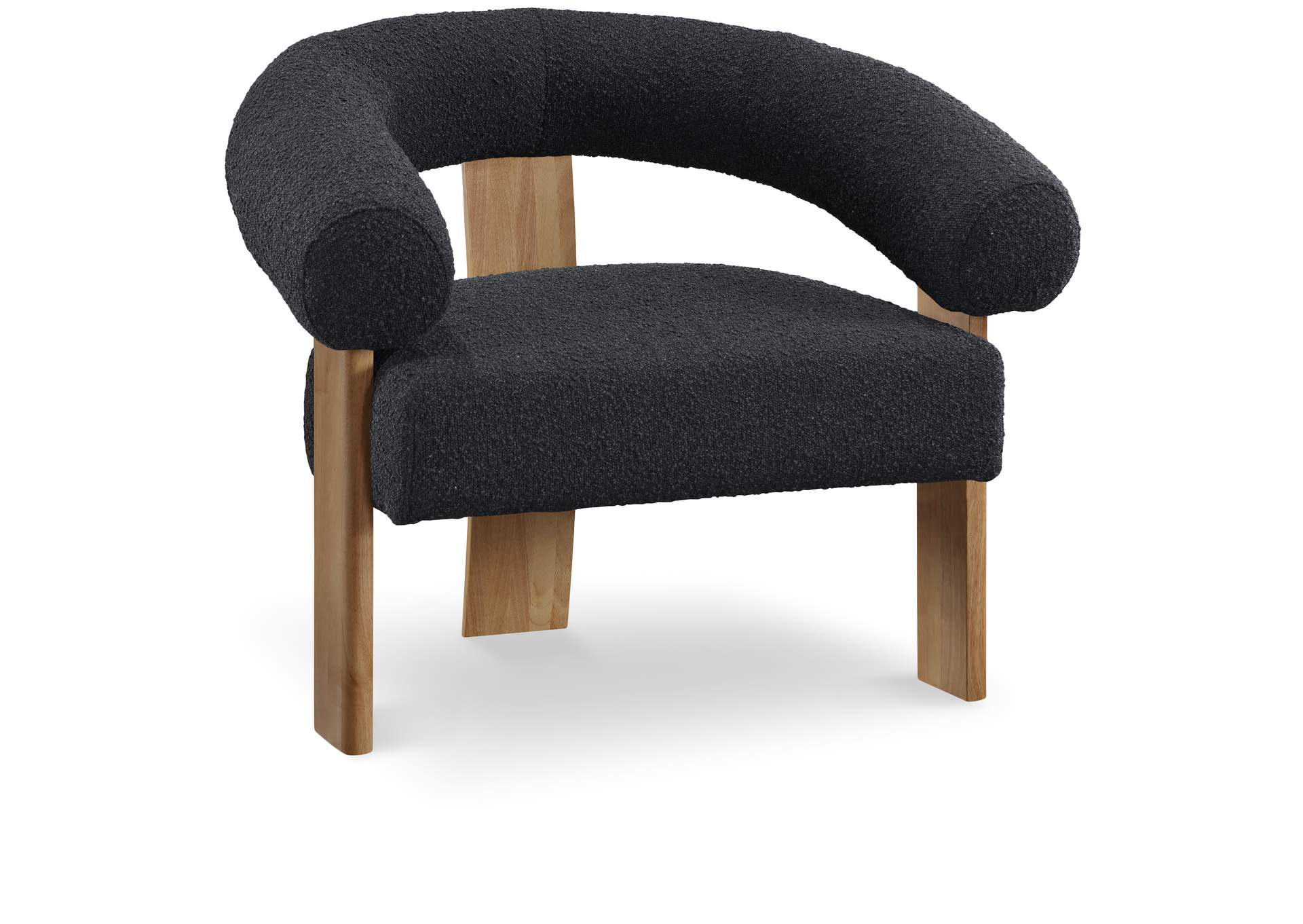 Winston Black Boucle Fabric Accent Chair,Meridian Furniture