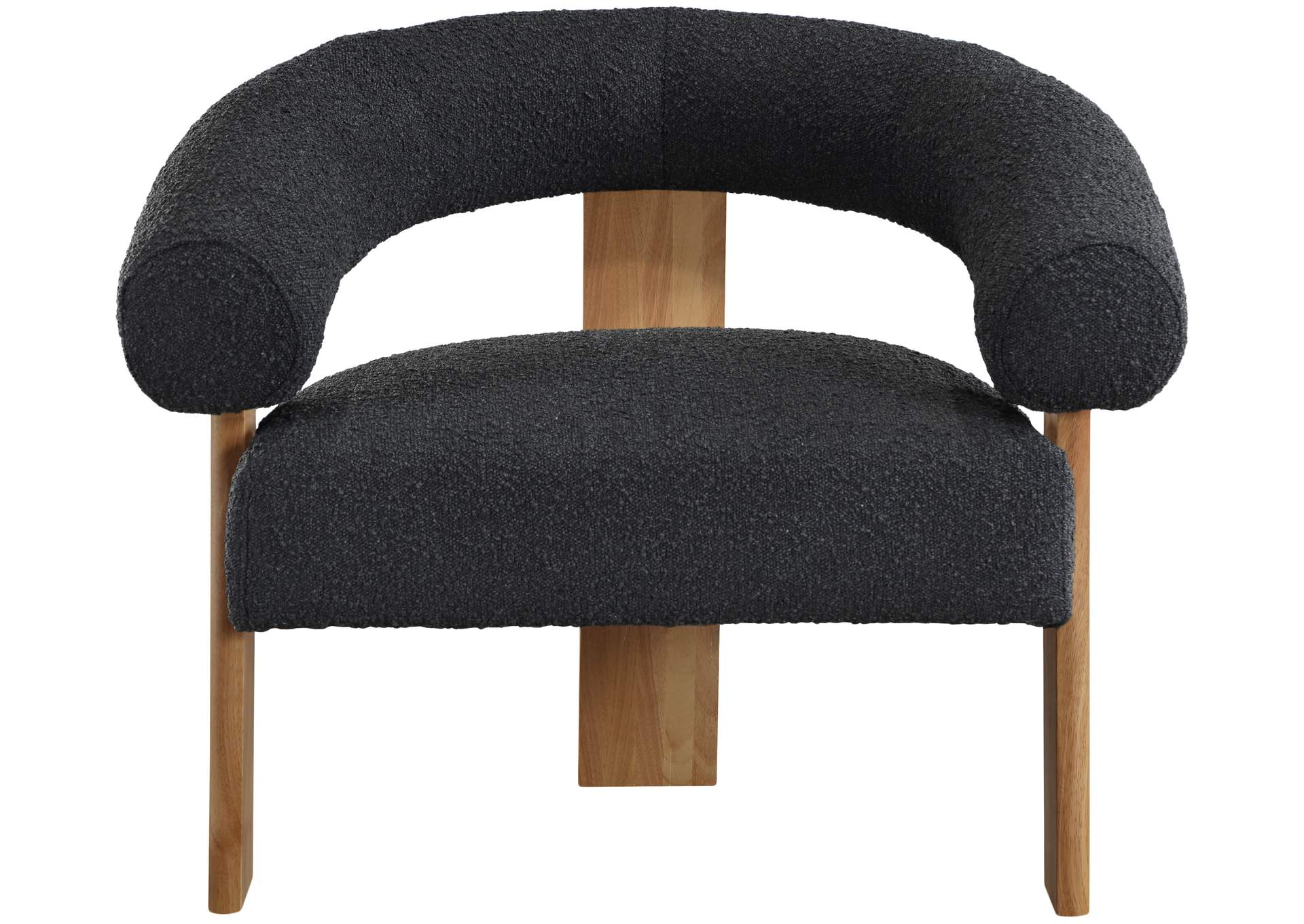 Winston Black Boucle Fabric Accent Chair,Meridian Furniture
