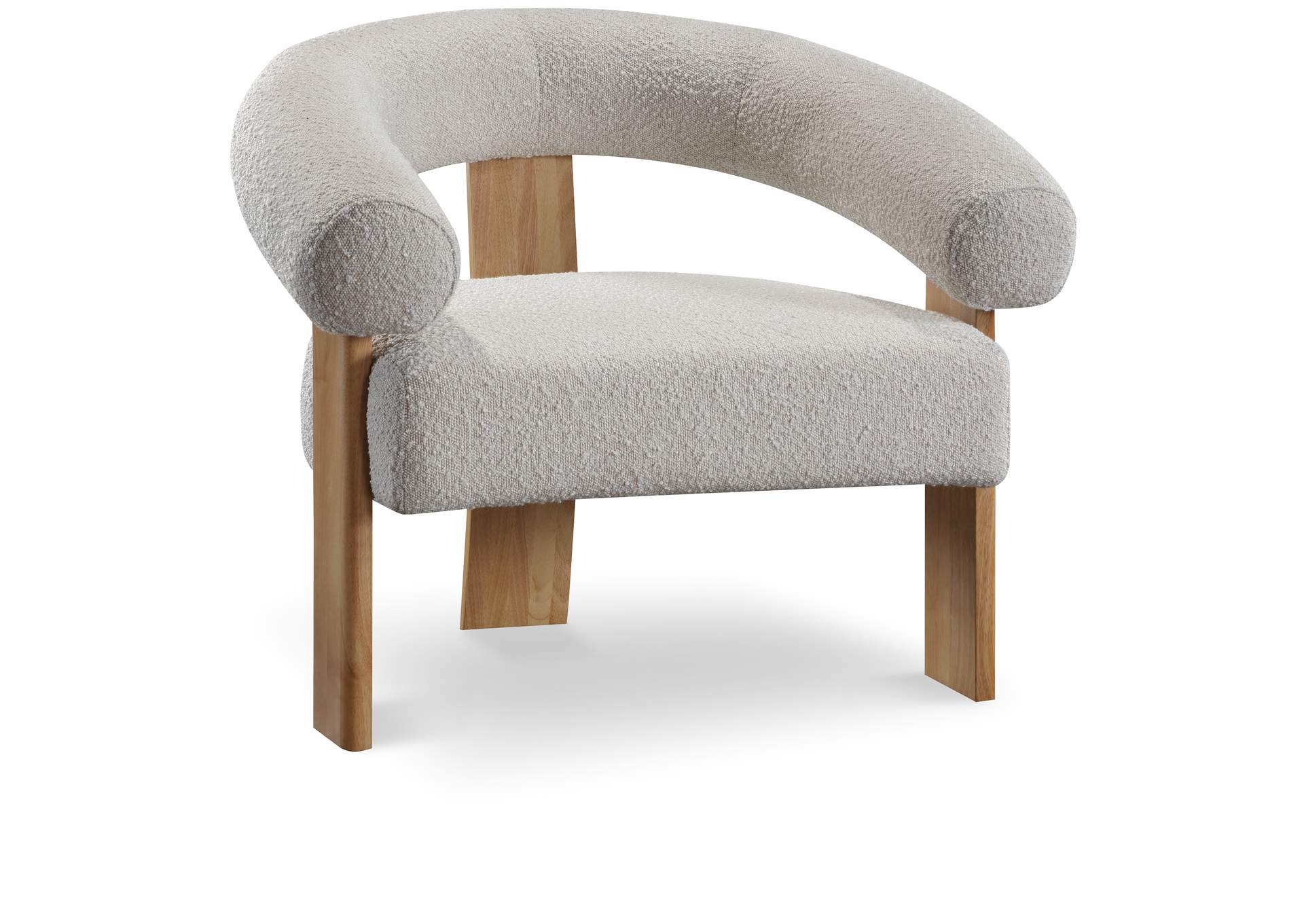 Winston Cream Boucle Fabric Accent Chair,Meridian Furniture
