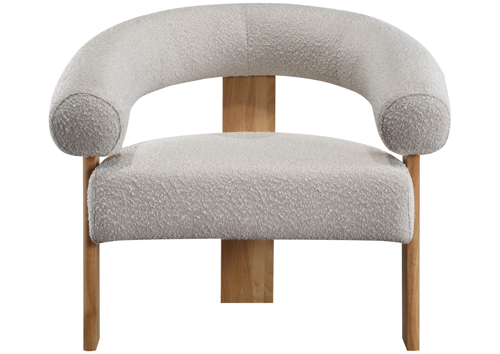 Winston Cream Boucle Fabric Accent Chair,Meridian Furniture