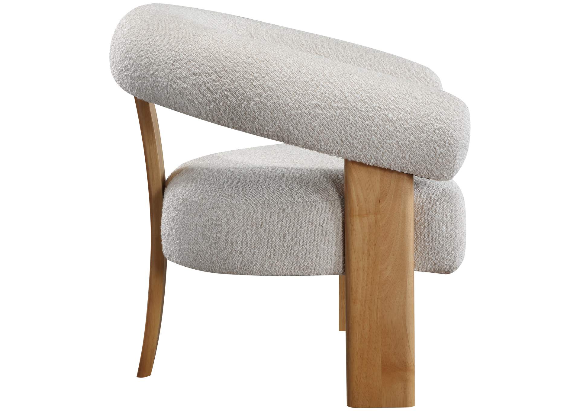 Winston Cream Boucle Fabric Accent Chair,Meridian Furniture