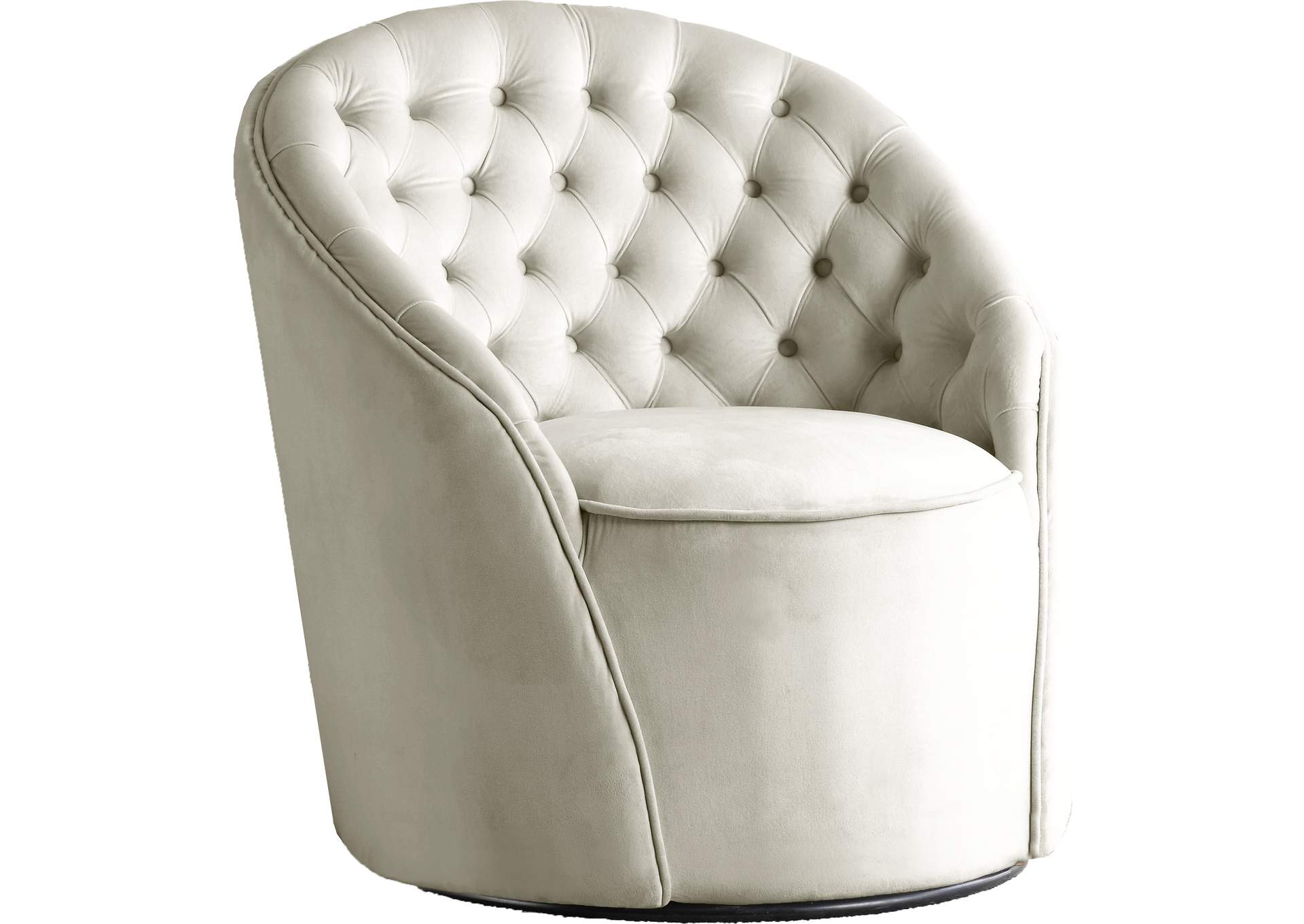 Alessio Cream Velvet Accent Chair,Meridian Furniture