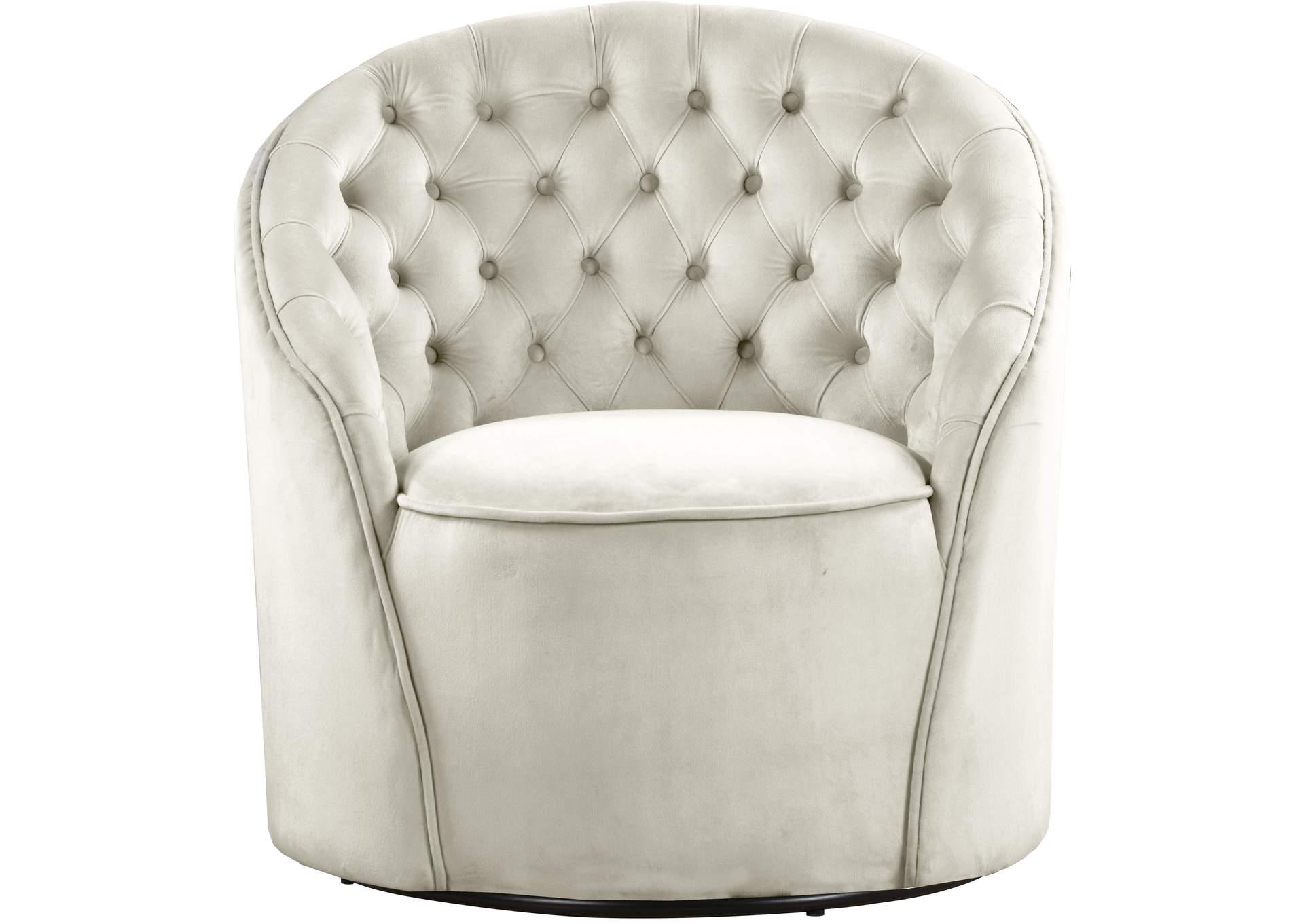 Alessio Cream Velvet Accent Chair,Meridian Furniture