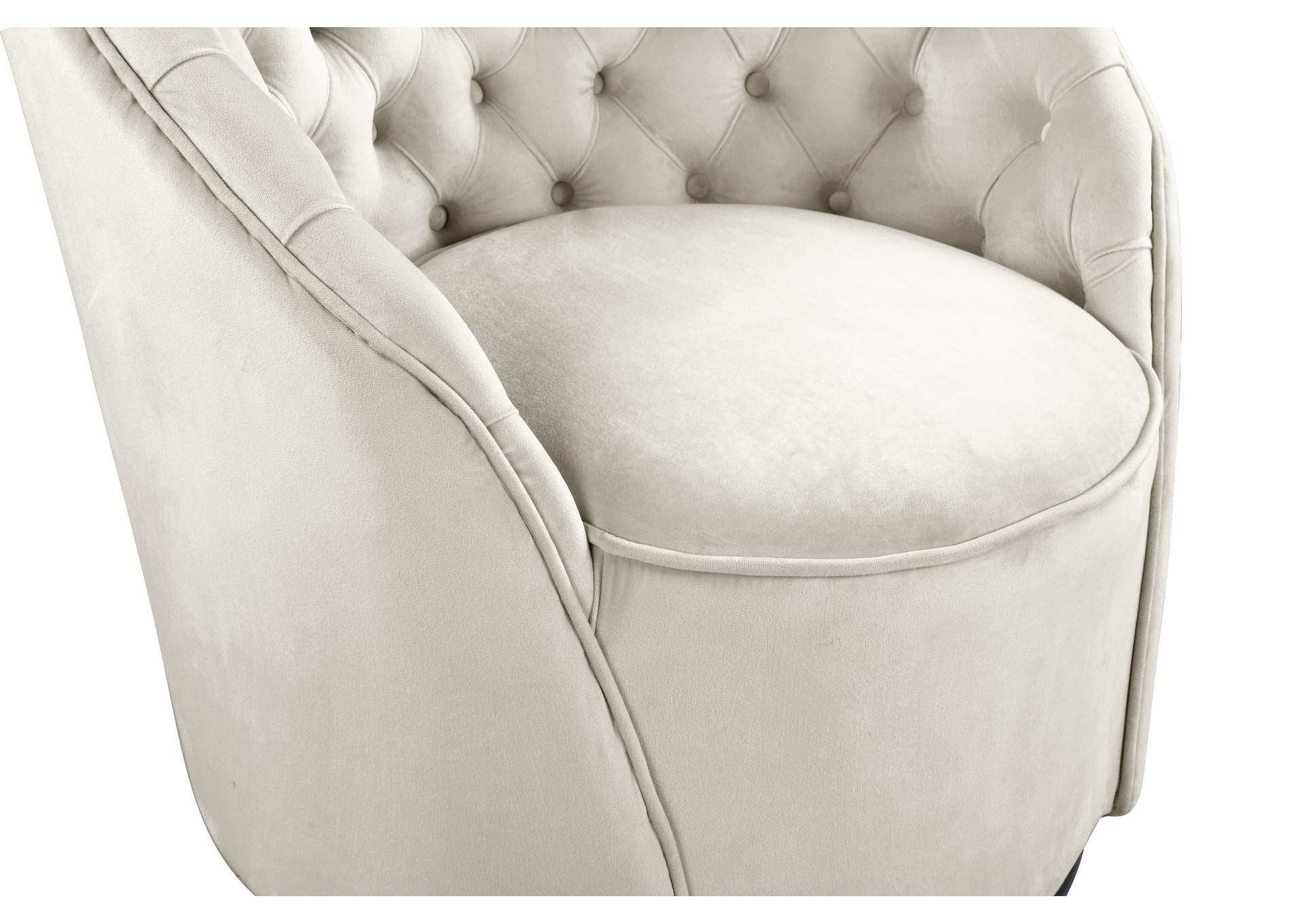 Alessio Cream Velvet Accent Chair,Meridian Furniture