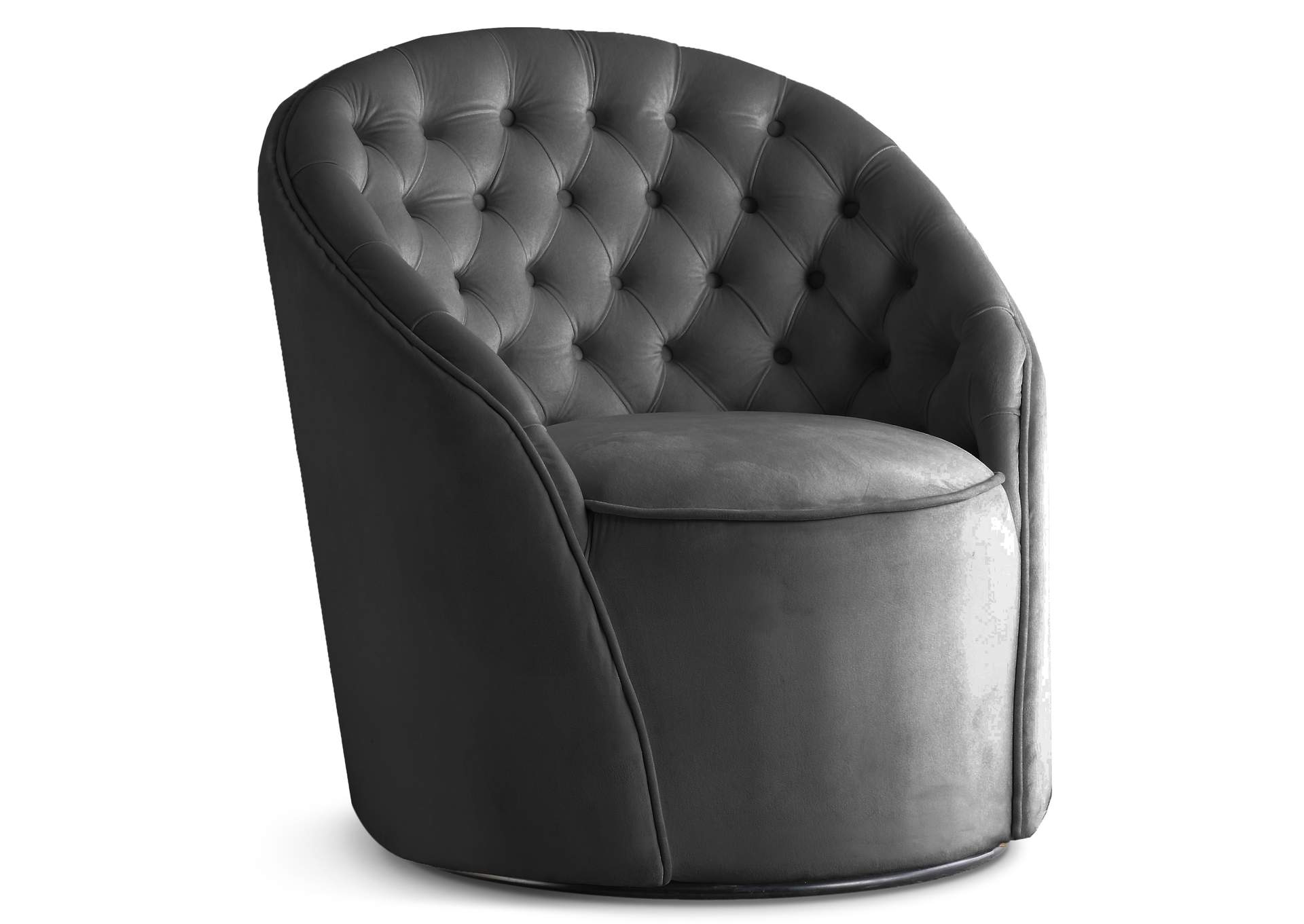 Alessio Grey Velvet Accent Chair,Meridian Furniture